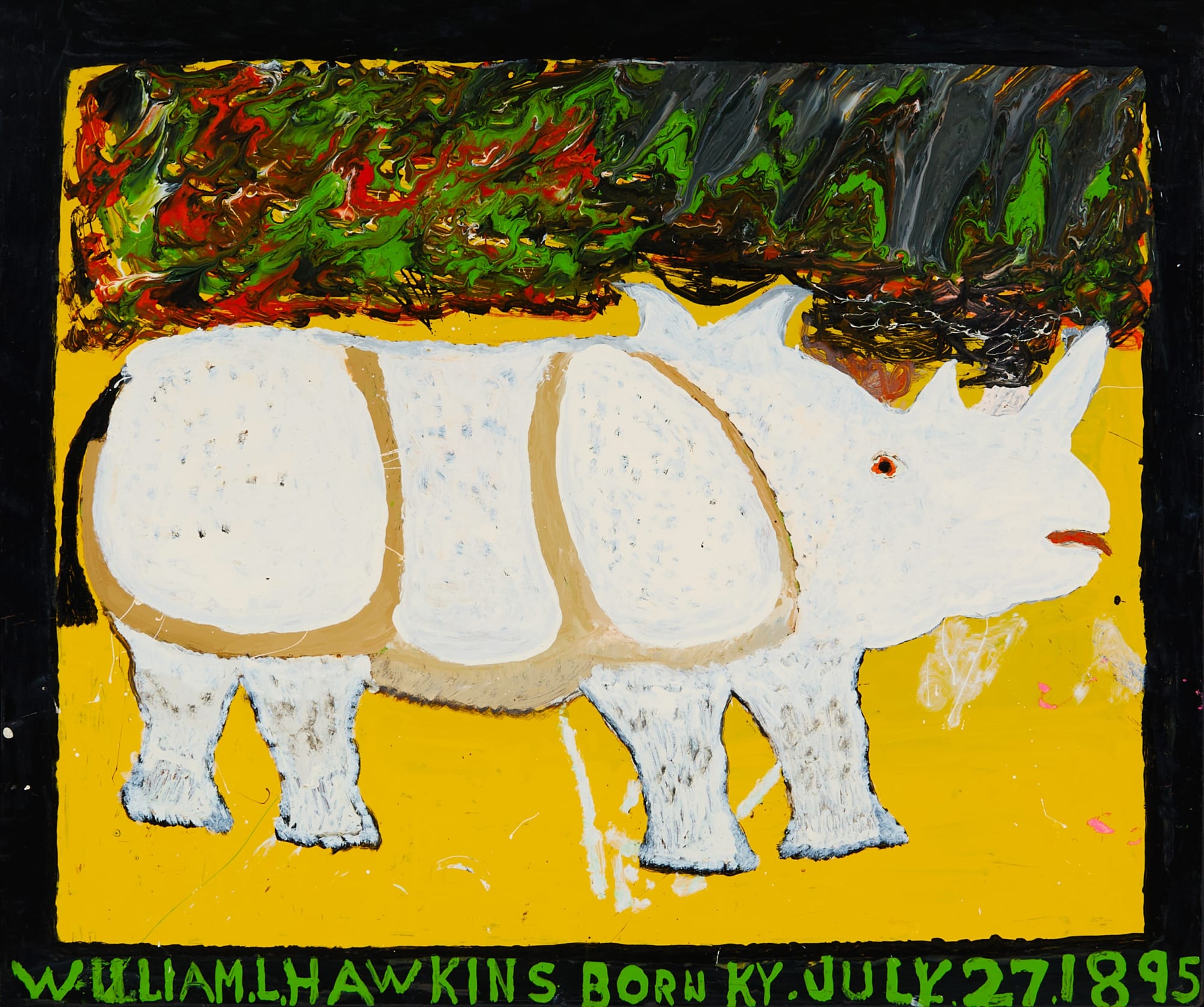 Rhinoceros, 1983 Enamel on Masonite 40 x 48 in. (101.6 x 121.9 cm) (WH 402)