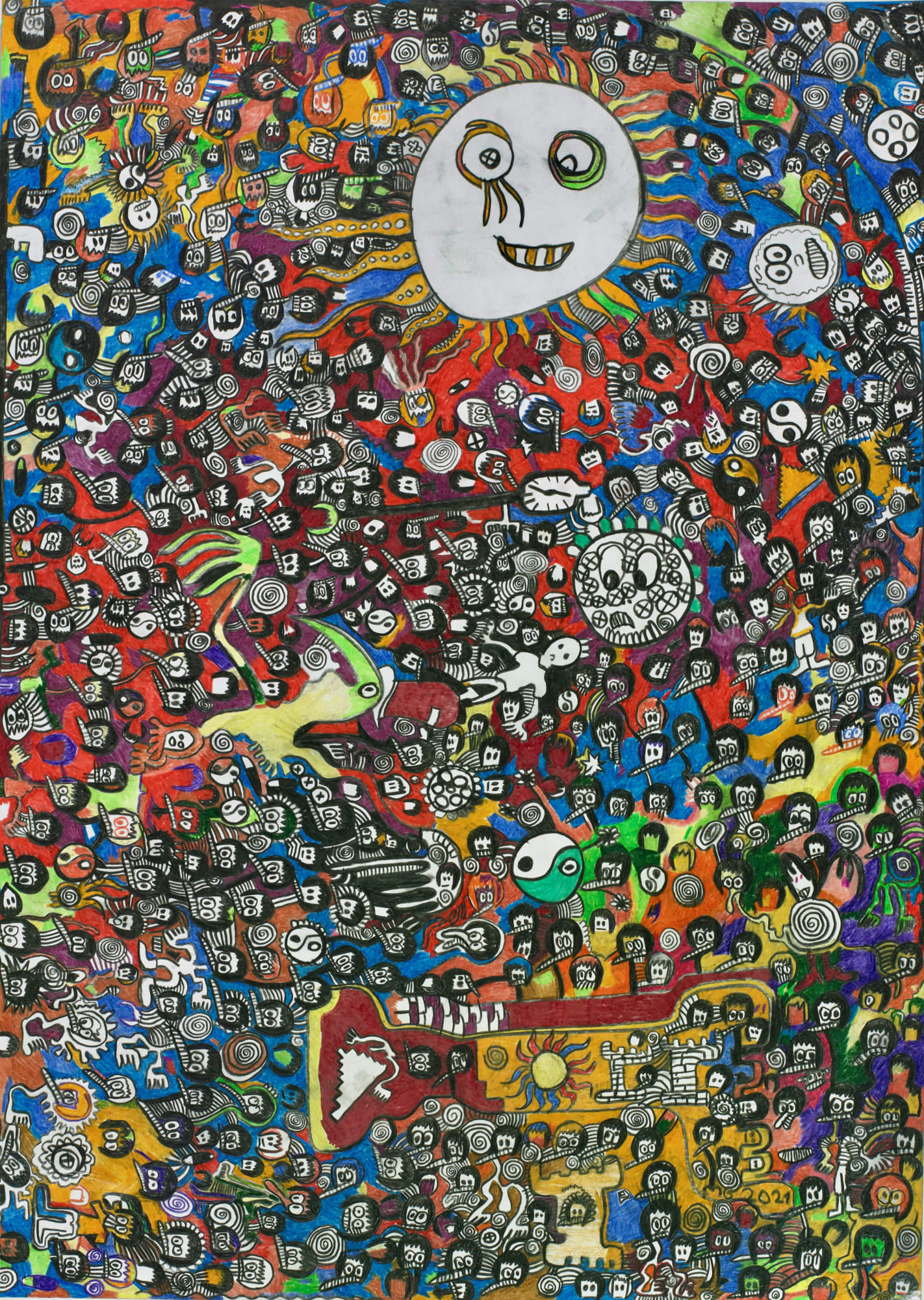 Untitled, 2021 Colored pencil on paper 27 x 19 1/4 in. (68.6 x 48.9 cm) (MG 3)