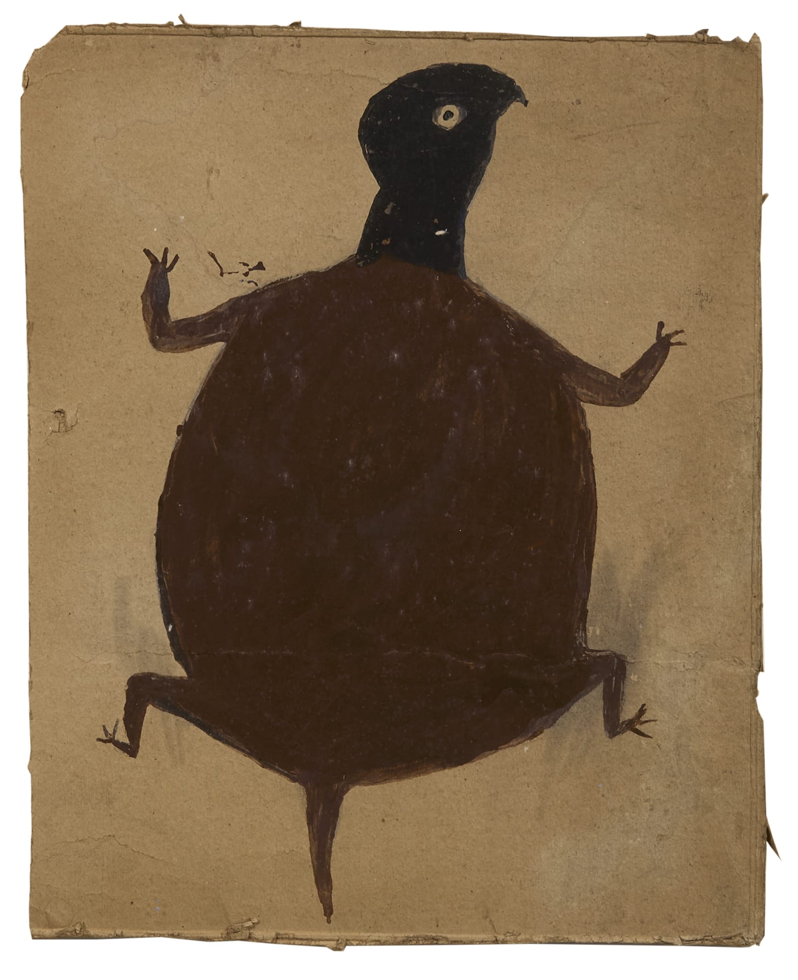 Turtle with Black Head, ca. 1939 - 42 Graphite and poster paint on found cardboard 14 x 11 1/2 in. (35.6 x 29.2 cm) (BT 78)