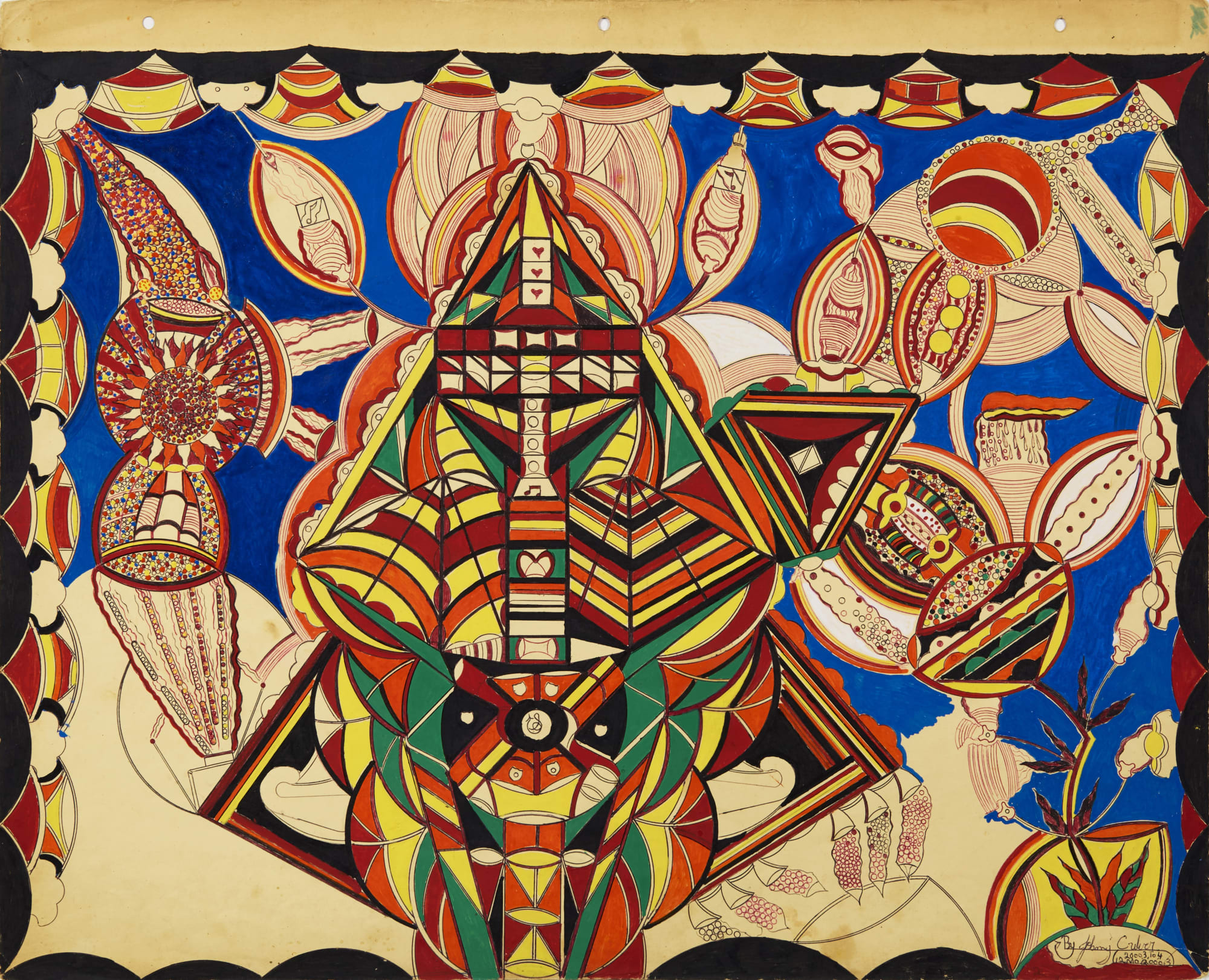 Open the Door Through Time, 2003 Mixed media and marker on paper 19 1/2 x 24 in (49.5 x 61 cm) (JoC 08)