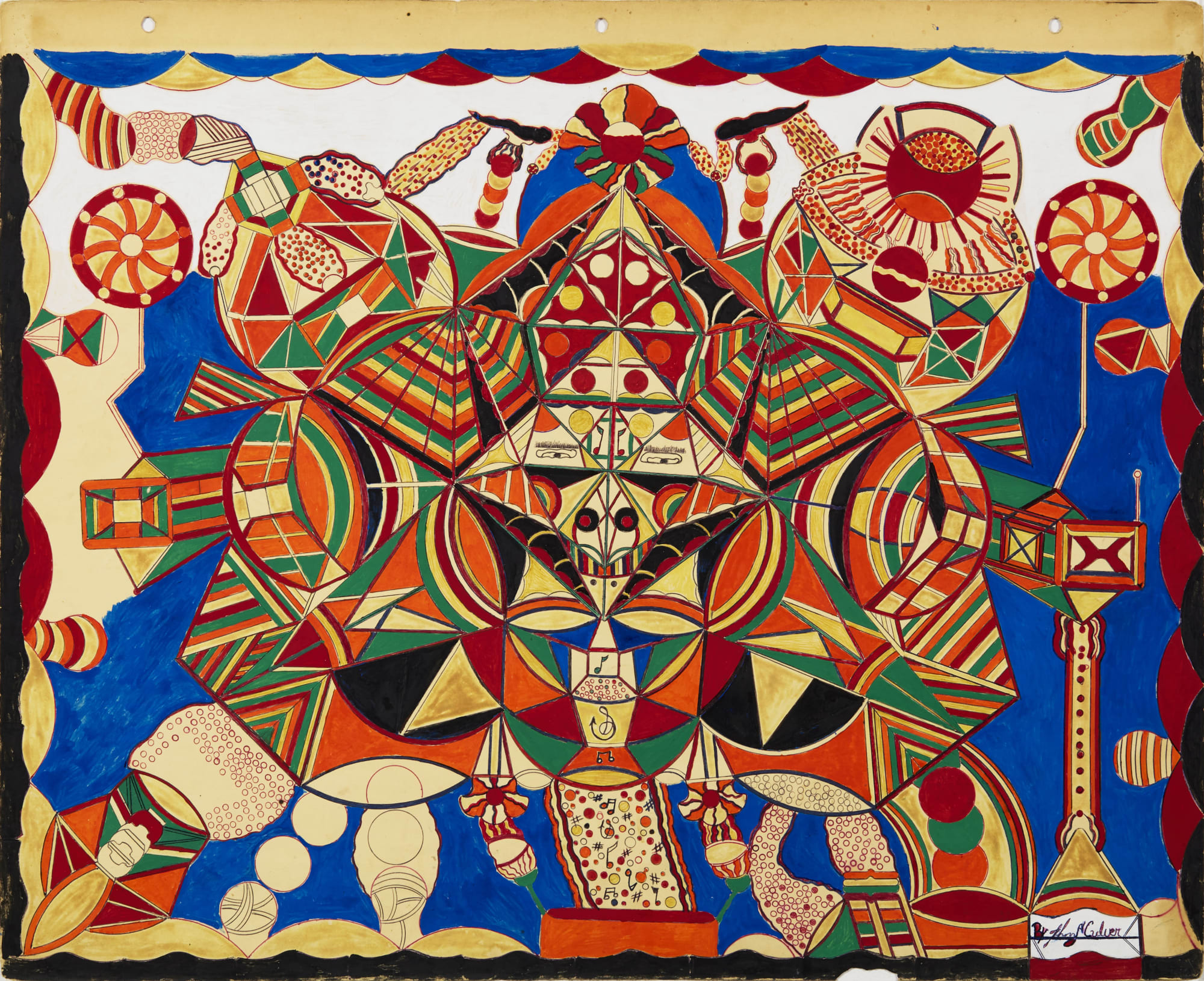 Pyramids of the Mind, 2003 Mixed media and marker on paper 19 1/2 x 24 in (49.5 x 61 cm) (JoC 09)