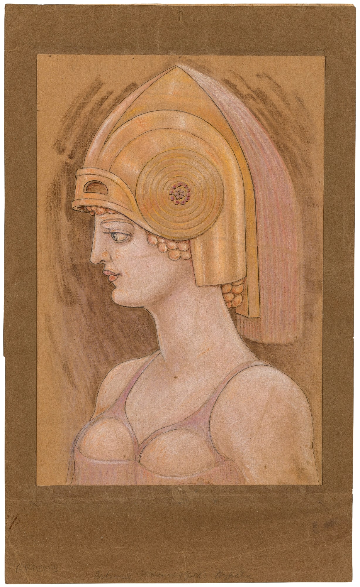 Artemis ... Hypatia, ca. 1919 - 1925 Pastel, graphite, and ink on paper 17 1/2 x 10 3/4 in. (44.5 x 27.3 cm.) (GWa 20)