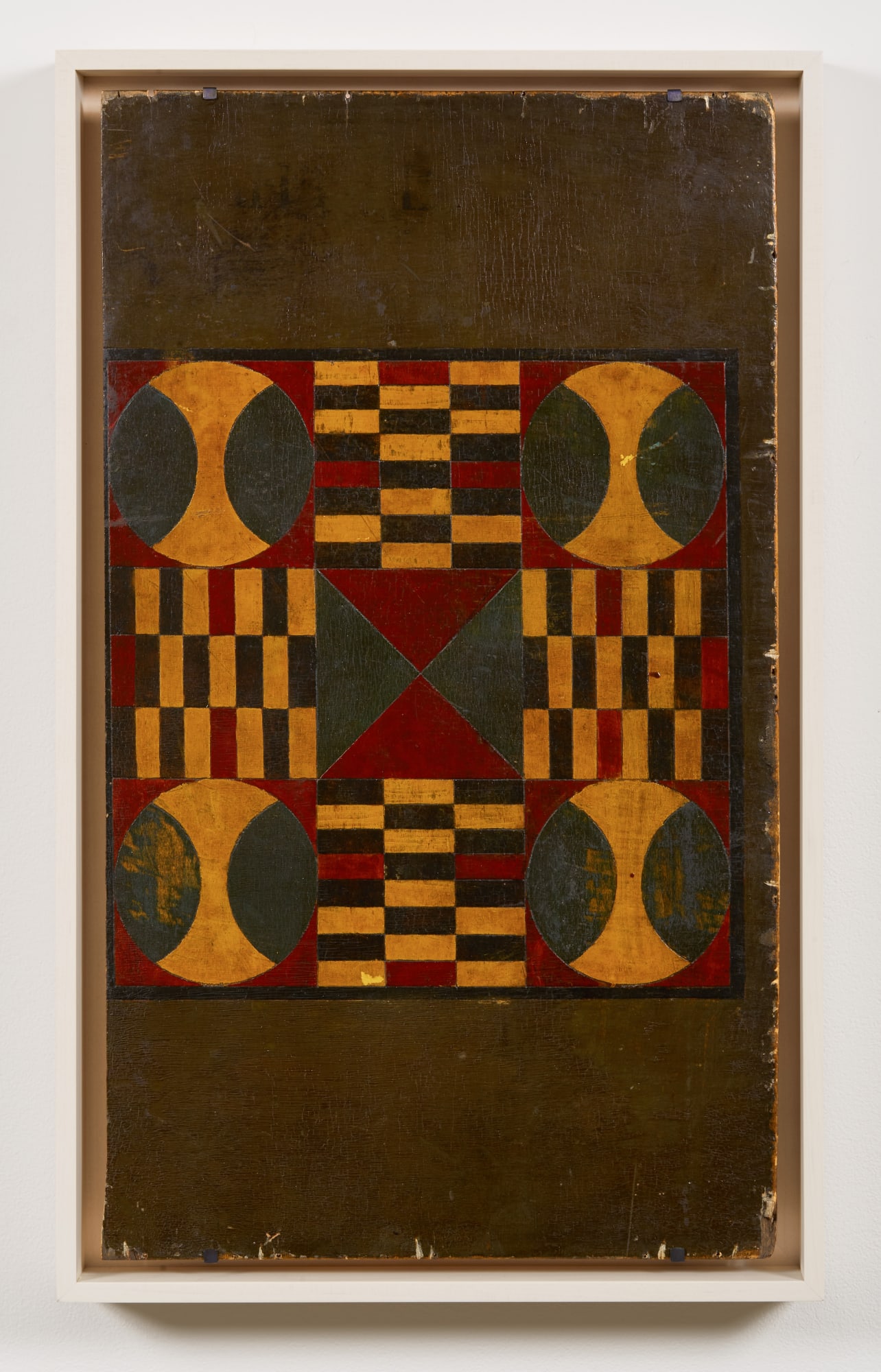 Parcheesi Game Board, late 19th century Polychrome on wood panel 22 1/2 x 14 in. (57.1 x 35.6 cm) (AU 359) SOLD