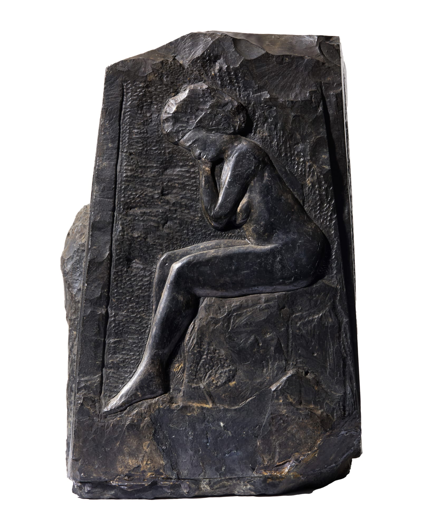 Heroic Four Sided Coal Carving, early 20th century Anthracite 16 1/4 x 10 x 6 1/2 in (41.3 x 25.4 x 16.5 cm) (ArU 499) SOLD