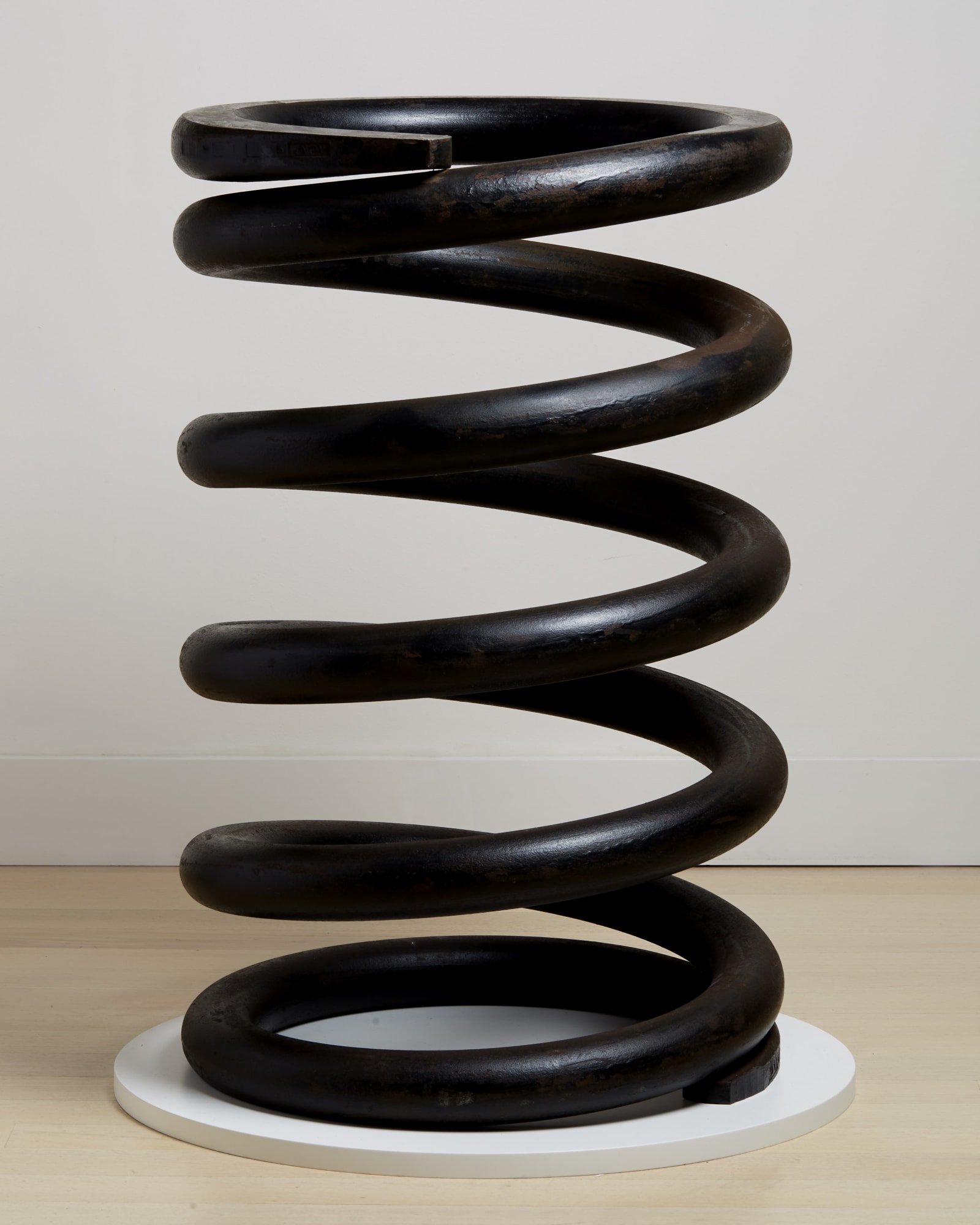 Railroad Car Spring (Probably American Steel & Wire Co., Worcester, MA), ca. 1920s Painted steel. A similar example is currently on display at MoMA (Floor 5, The David Geffen Wing) 27 1/4 x 15 1/2 in. (69.2 x 39.4 cm) (FM Personal 313)