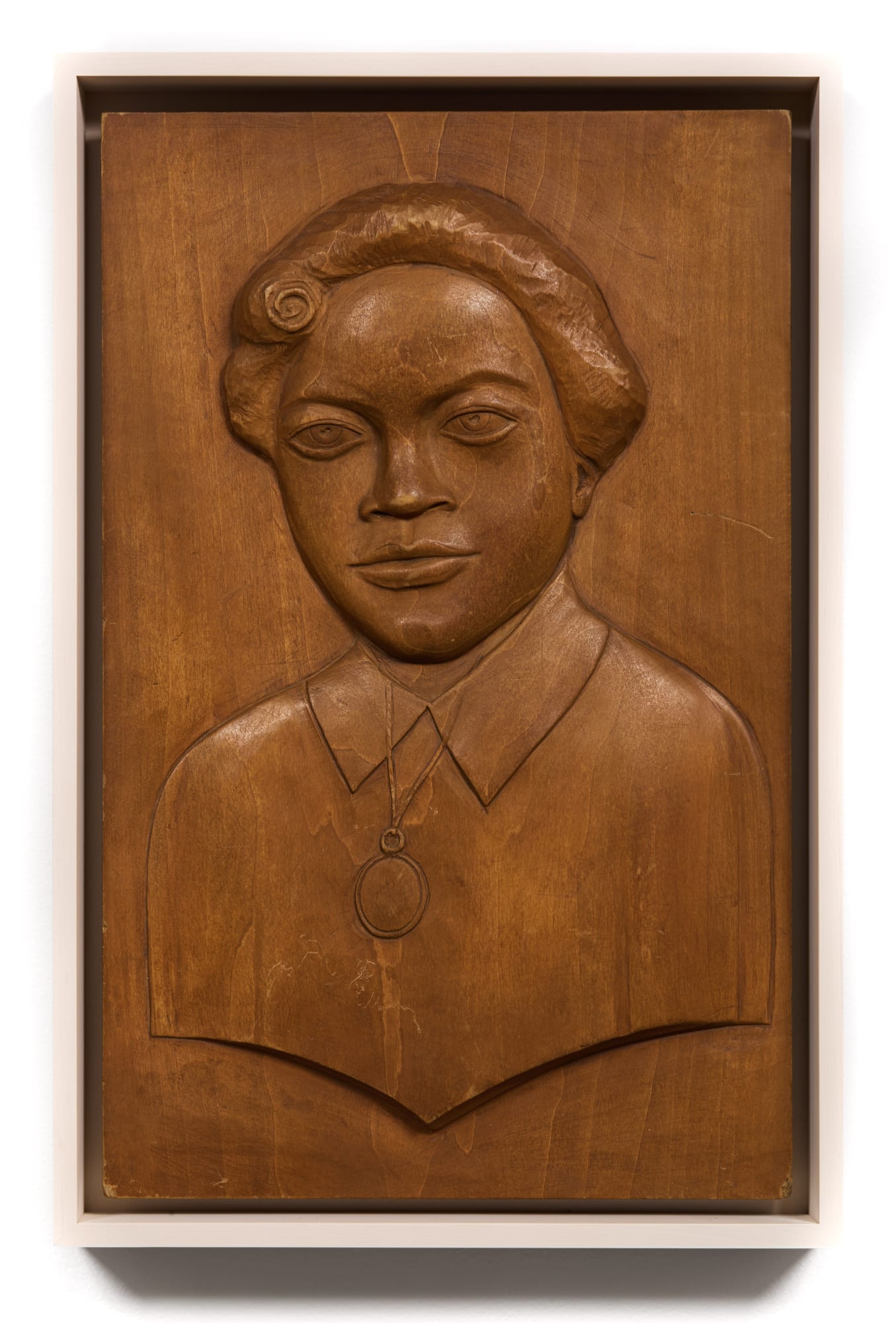 Relief Portrait of a Woman, ca. 1025-30 Wood relief carving 16 x 10 x 1 1/2 in. (40.6 x 25.4 x 3.8 cm) (ArU 497)