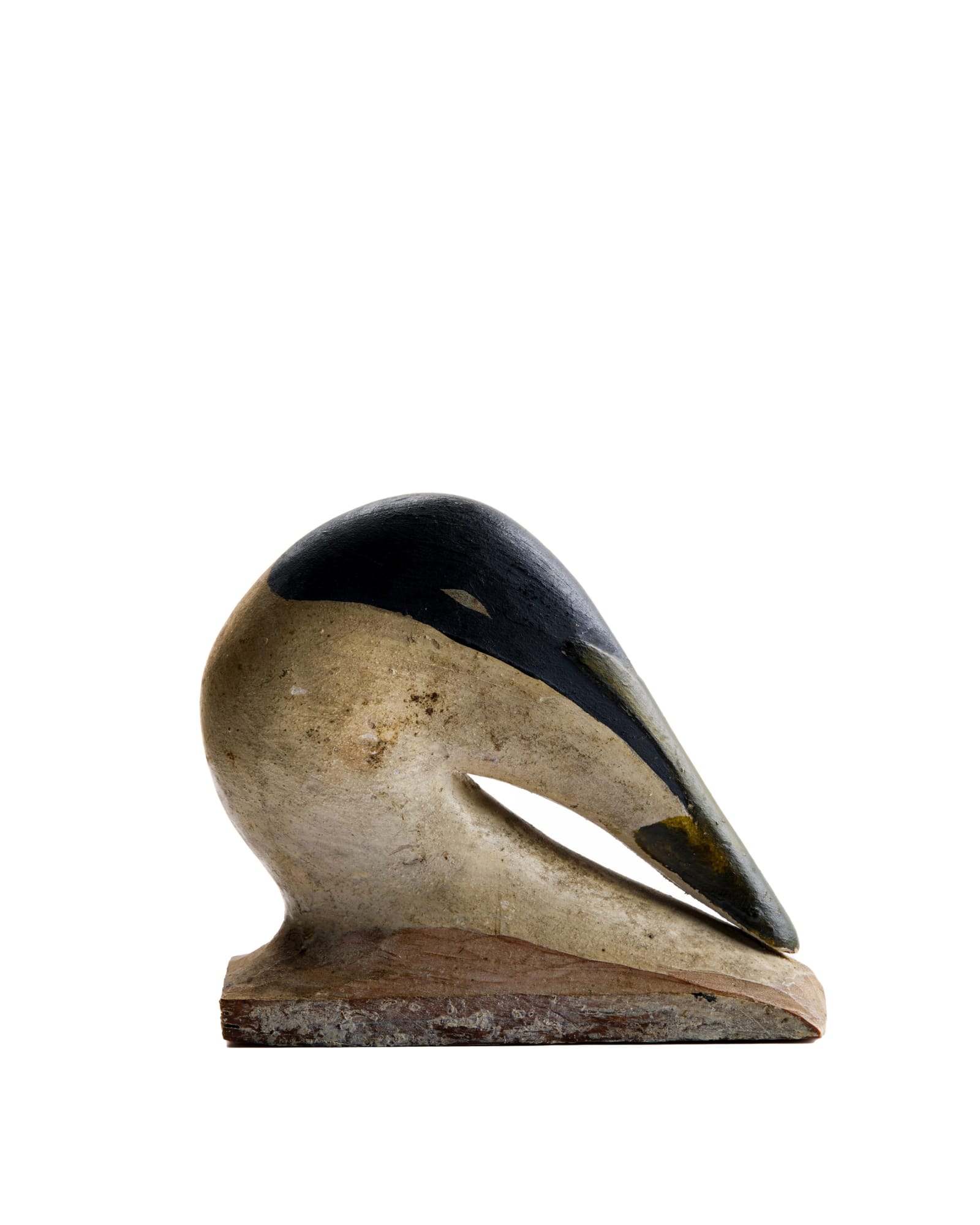 Gus Wilson Eider Decoy Head, ca. 1910-15 Wood with polychrome (custom base) 5 x 6 1/2 x 2 in. (12.7 x 16.5 x 5.1 cm) (GuW 1) HOLD