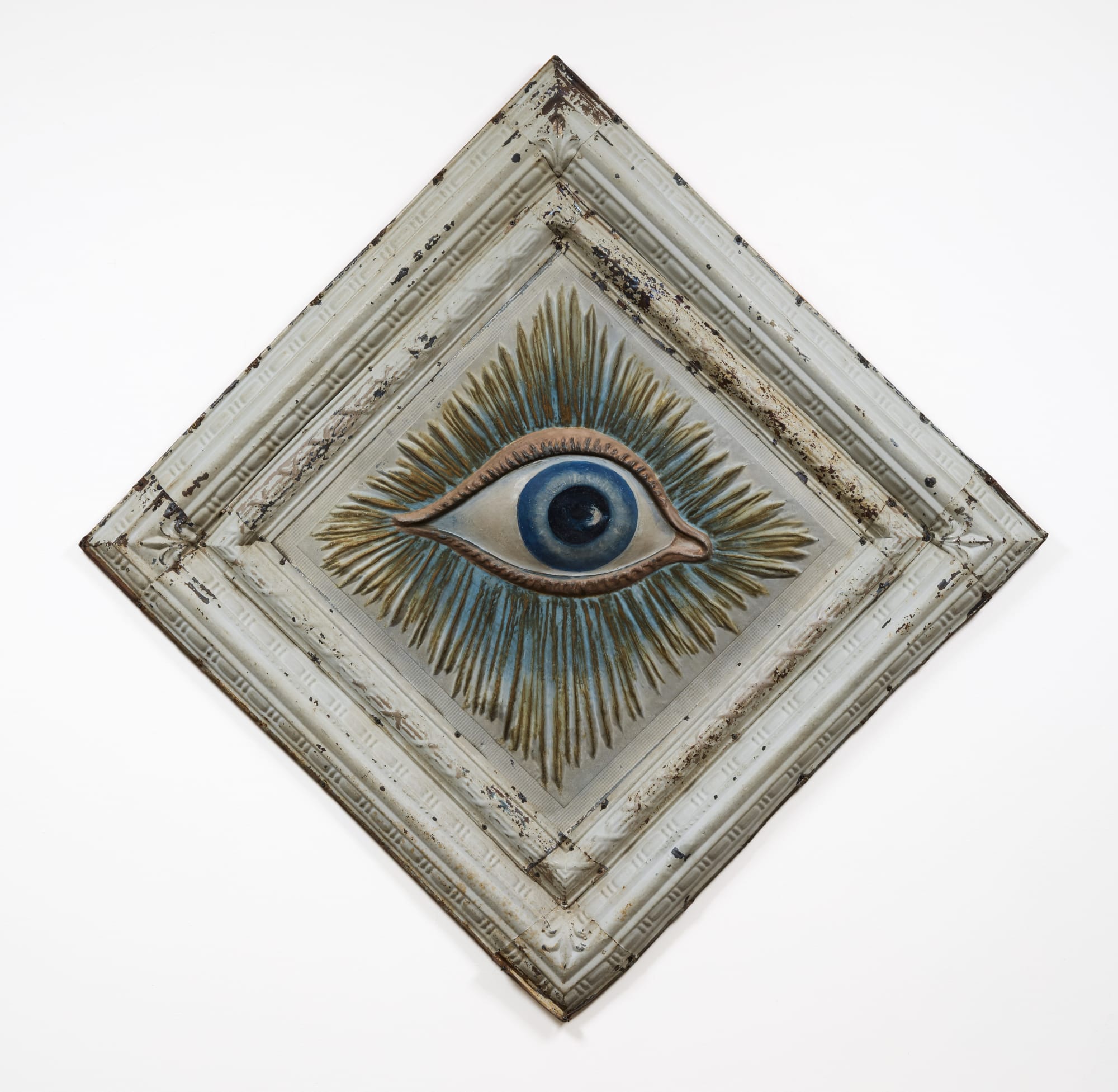 All Seeing Eye (Fraternal Lodge), late 19th - early 20th century Painted and pressed tin 48 x 48 in. (121.9 x 121.9 cm) (ArU 521)