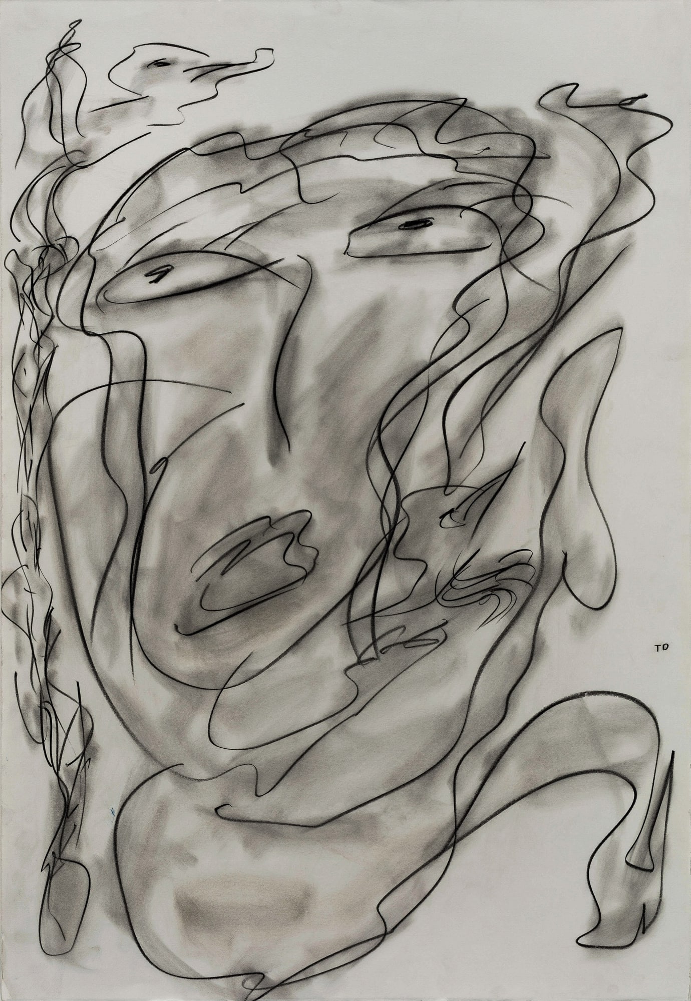 Untitled, 1995 Charcoal on paper 44 1/2 x 30 in. (113 x 76.2 cm) (TD 40)