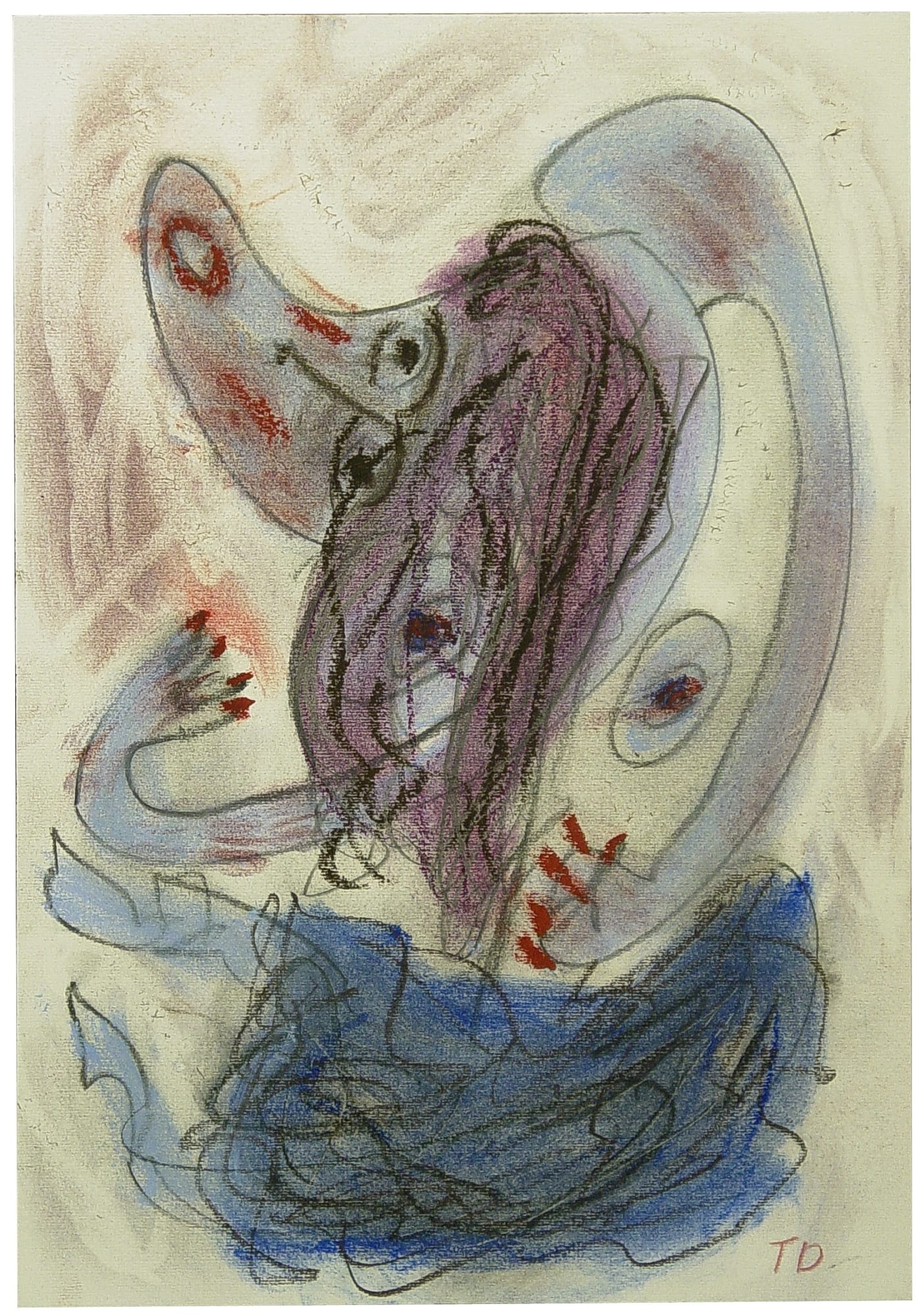 Slipping and Sliding, 2000 Pastel and charcoal on paper 14 x 9 3/4 in. (35.6 x 24.8 cm) (TD 44)