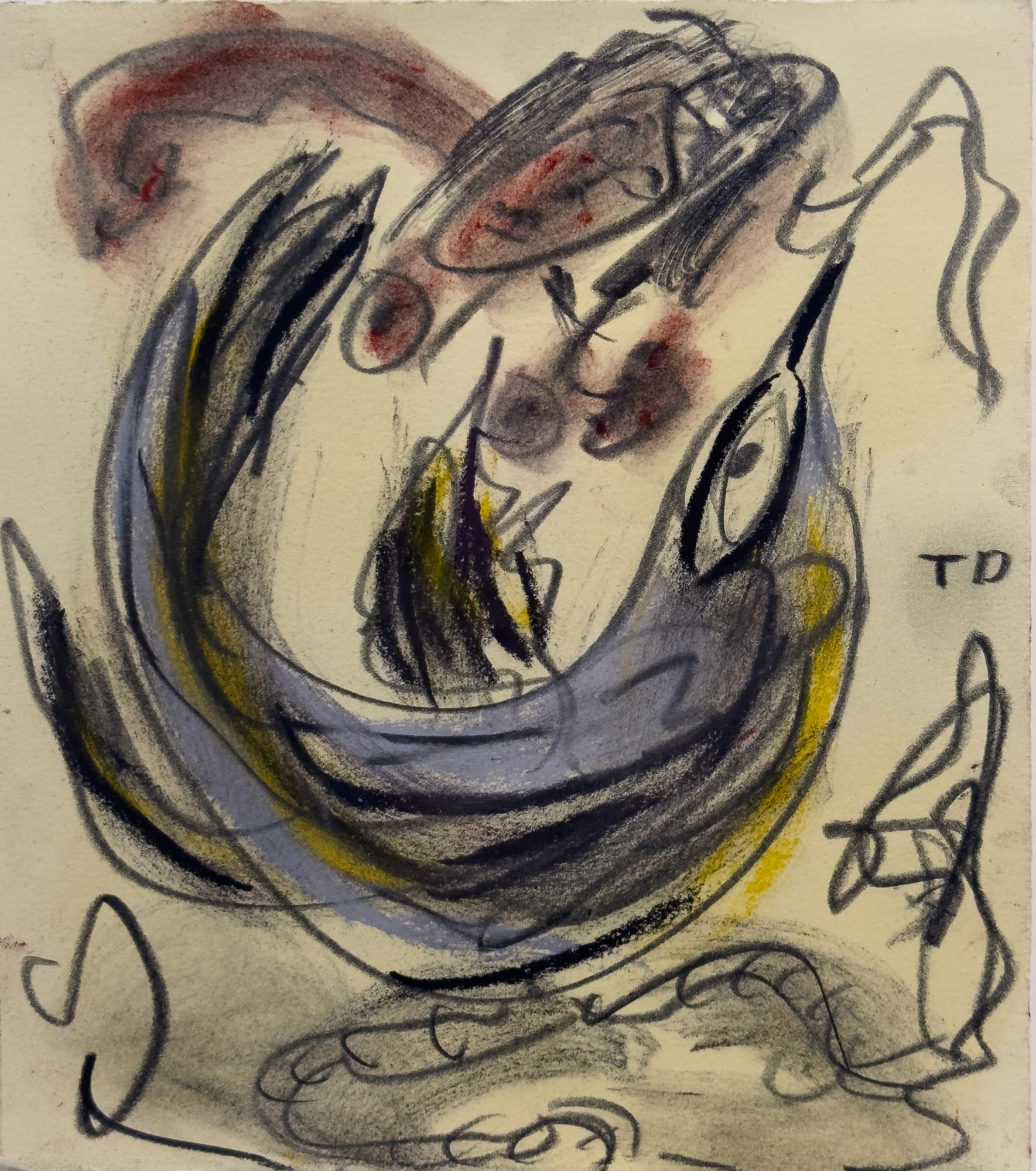 Watching the Bird, 2000 Pastel and charcoal on paper 10 x 11 in. (25.4 x 27.9 cm) (TD 23) SOLD