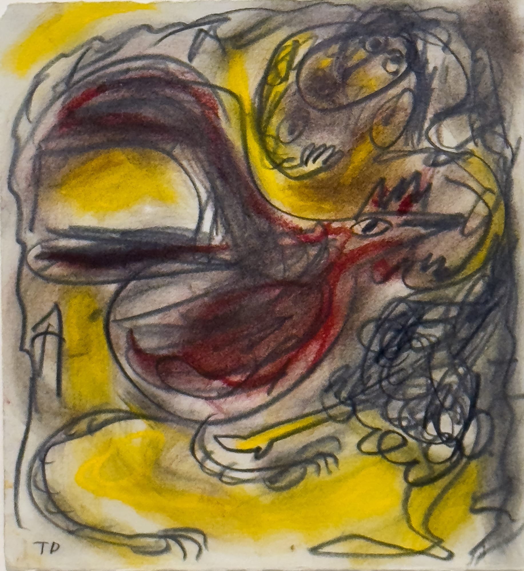 Holding the Rooster, 2000 Pastel and charcoal on paper 10 x 11 in. (25.4 x 27.9 cm) (TD 24) SOLD