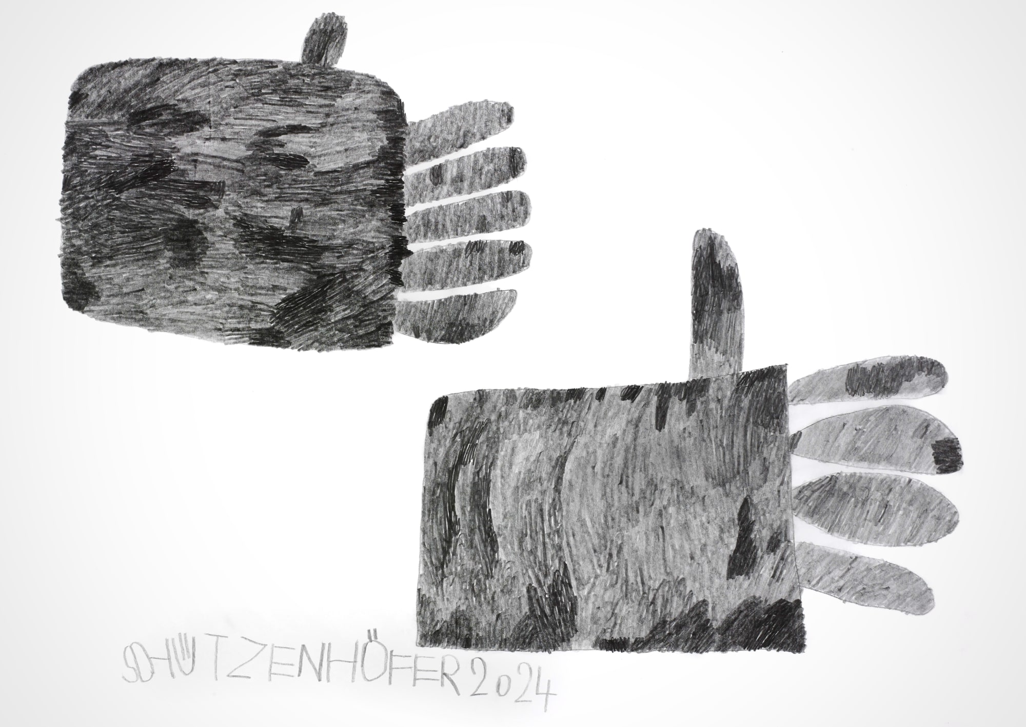 Gloves, 2024 Graphite and colored pencil on paper 19 3/4 x 27 1/2 in. (50 x 70 cm) (GSG 139)