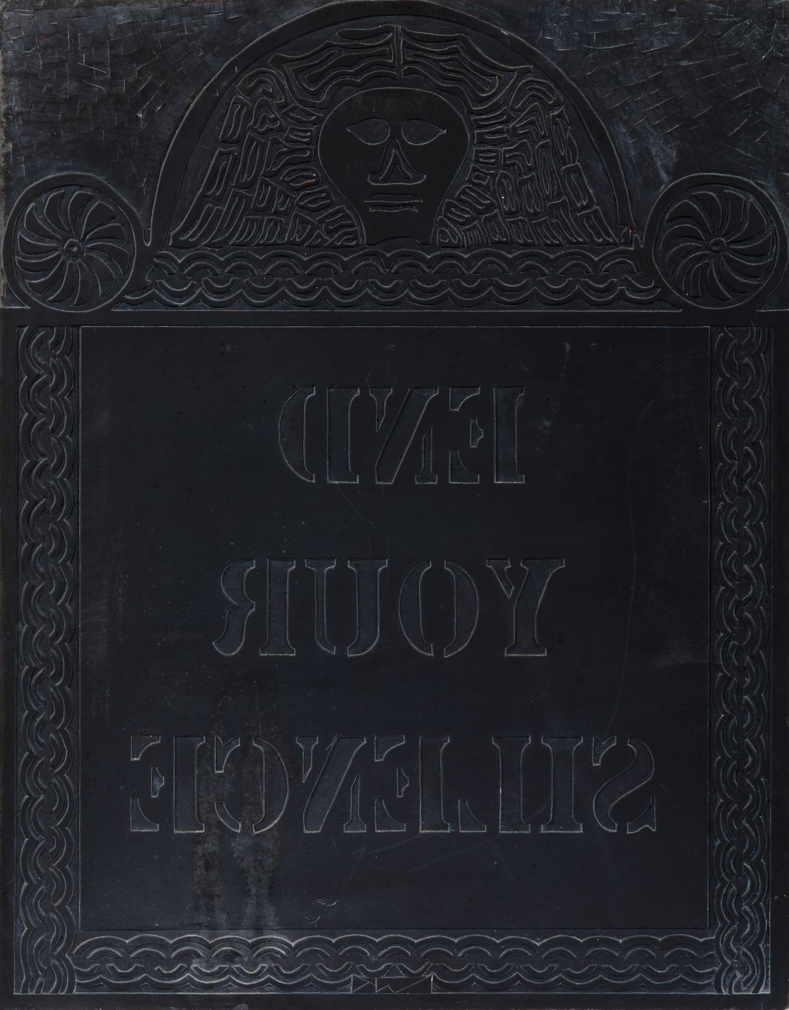 End Your Silence, 1965 Carved Slate 49 x 21 in. (124.5 x 53.3 cm) (WKt 16) $ 22,000