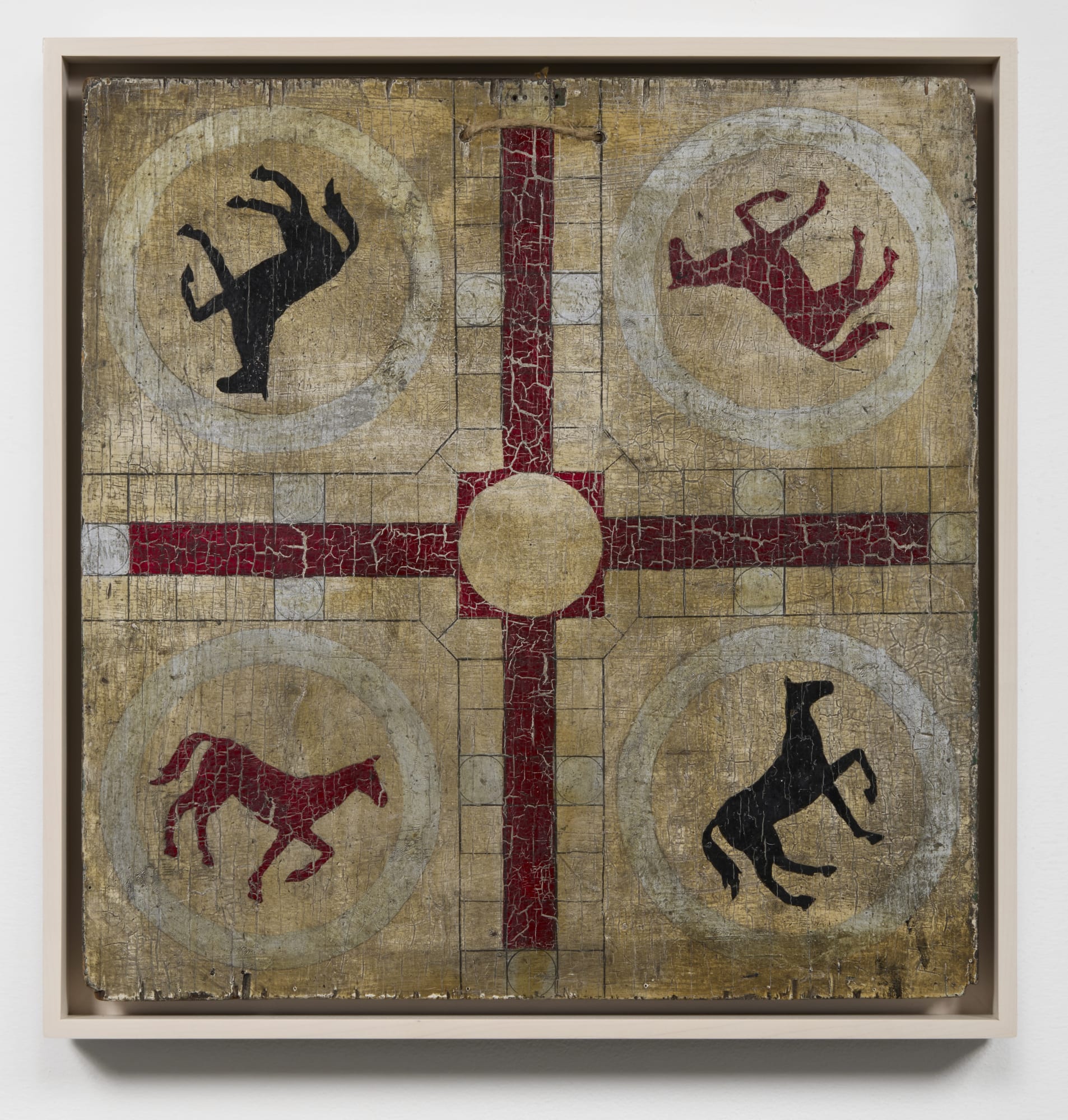 Game Board, Parcheesi Variation , ca. 1930-40 Polychrome on wood 19 1/4 x 18 1/2 in. (48.9 x 47 cm) (ArU 538) SOLD