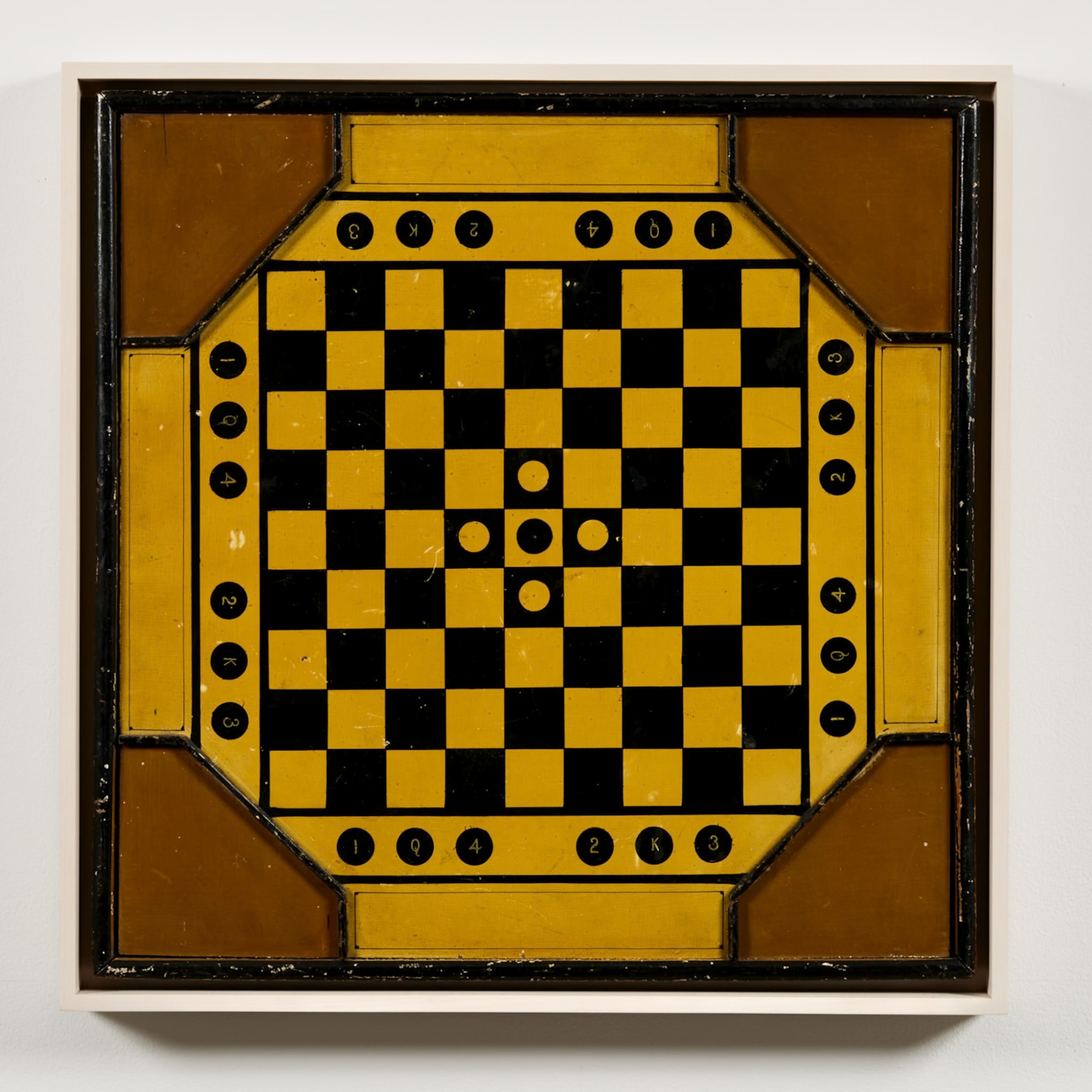 Checkers Game Board, ca. 1920-30 Polychrome on wood 20 1/2 x 22 in. (52.1 x 55.9 cm) (AU 335) $ 7,000