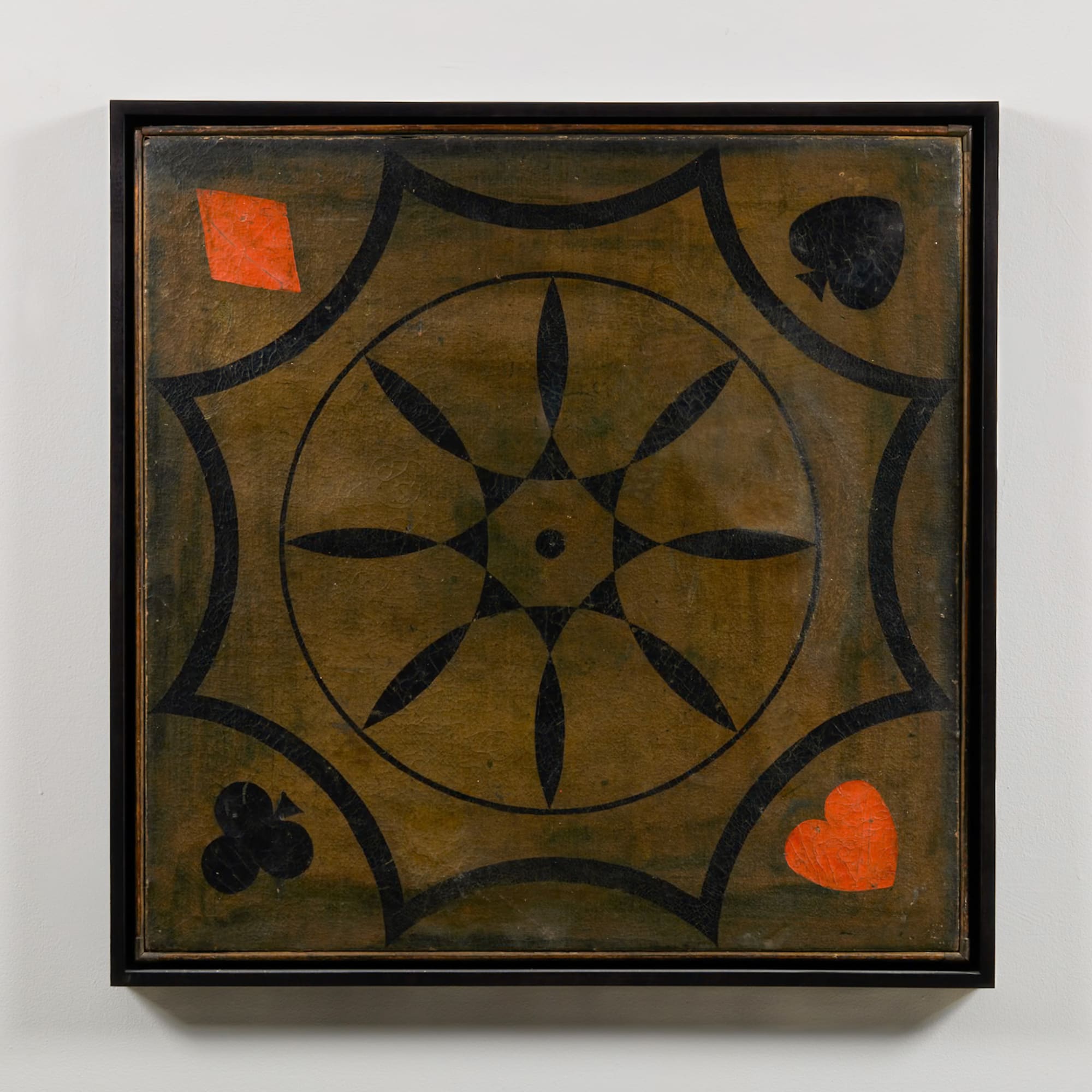 Card Game Table Top, ca. 1920-30 Polychrome on wood panel 29 x 29 in. (73.7 x 73.7 cm) (AU 353) $ 8,000