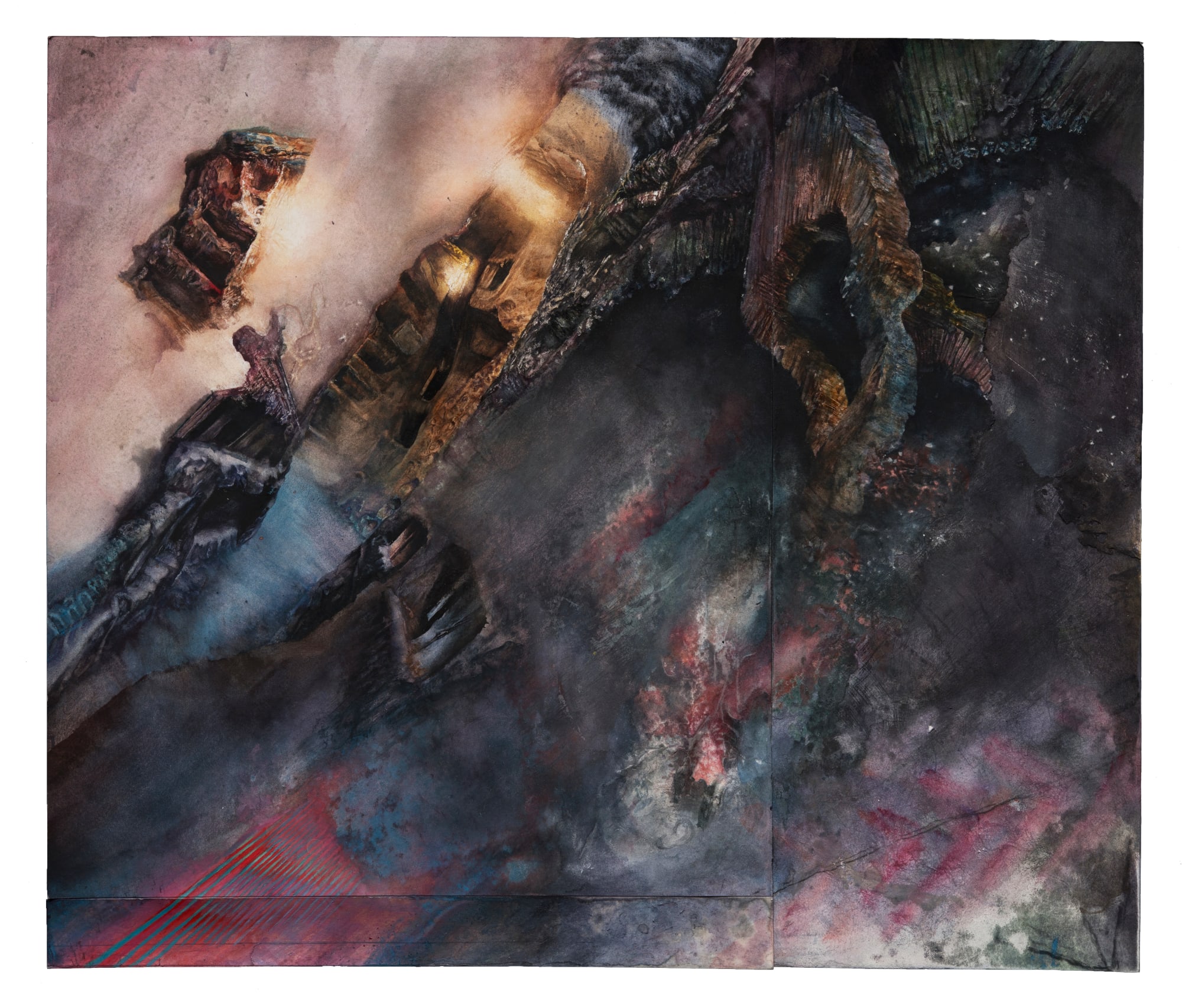 Liminatus Ascension Eclipse, 2009 - 2021 Watercolor, acrylic, and Conté crayon on pieced paper. 20.25 x 24 (TM 30) SOLD