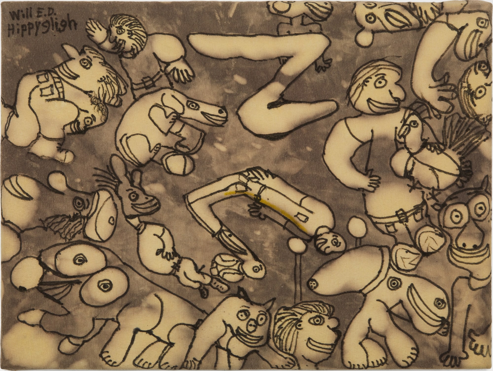 Untitled, n.d Mixed media on cotton fabric, stretched on canvas 12 x 16 in. (WED 3)