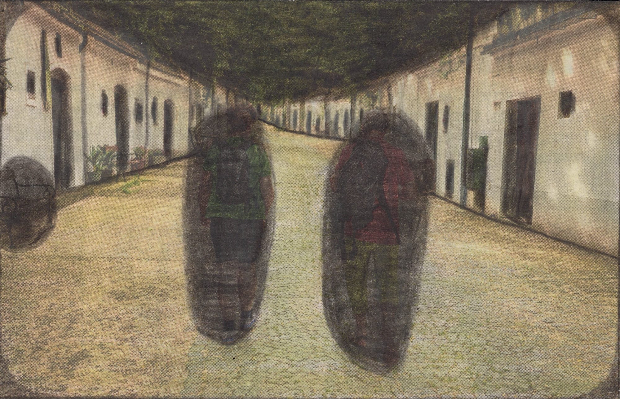 Untitled , 2020 Graphite and colored pencils on newsprint clip mounted on paper 3 1/8 x 4 3/4 in. (7.7 x 11.9 cm.) (LpS 377)