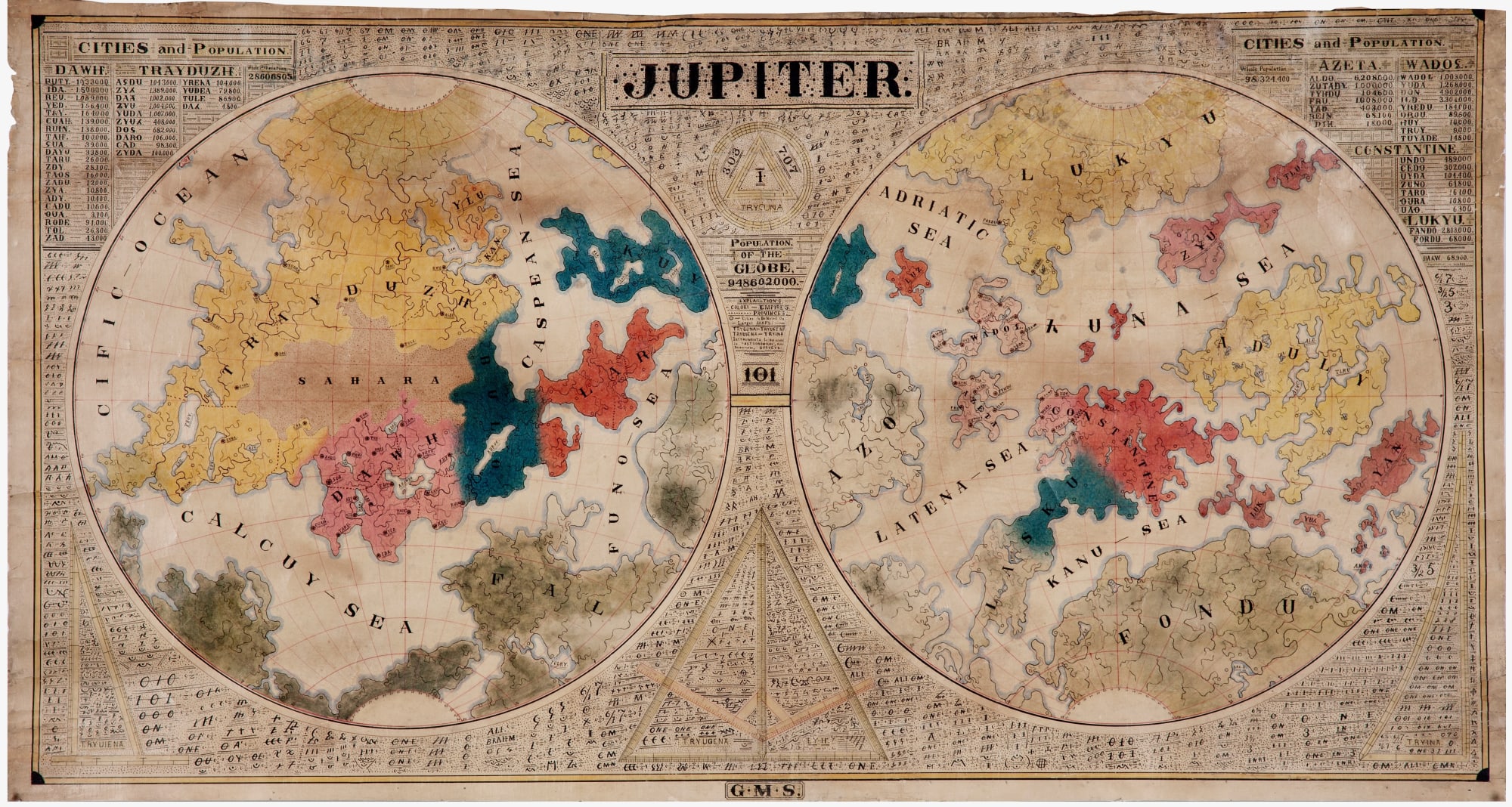 Jupiter, ca. 1891 Ink on paper 21 7/8 x 40 7/8 in. 55.6 x 103.8 cm. (GMS1)