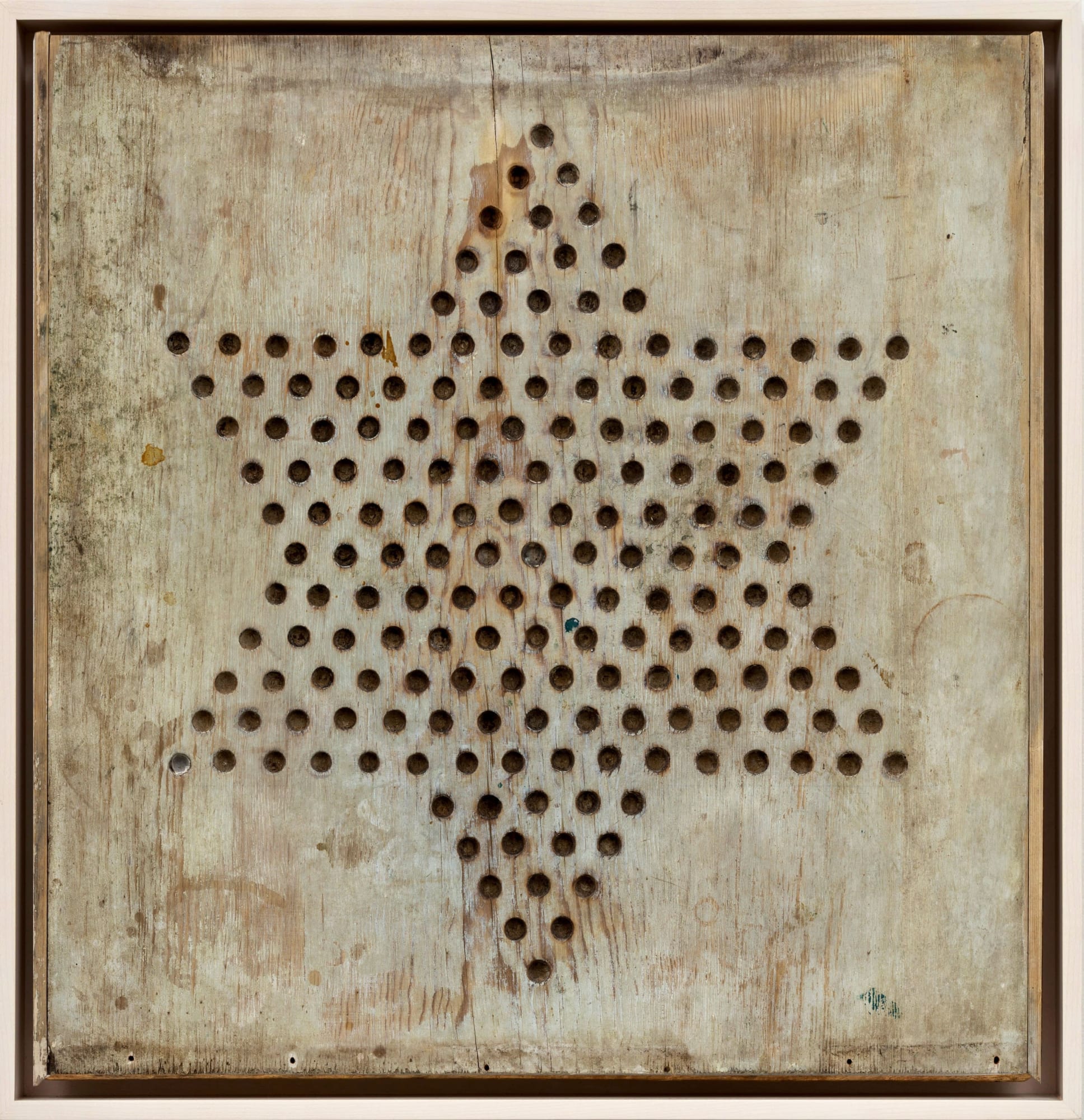 CHINESE CHECKERS GAME BOARD, C. 1920-30 Light grey wash on wood panel 24 1/2 x 23 1/2 in. 62.2 x 59.7 cm. (AU 286)