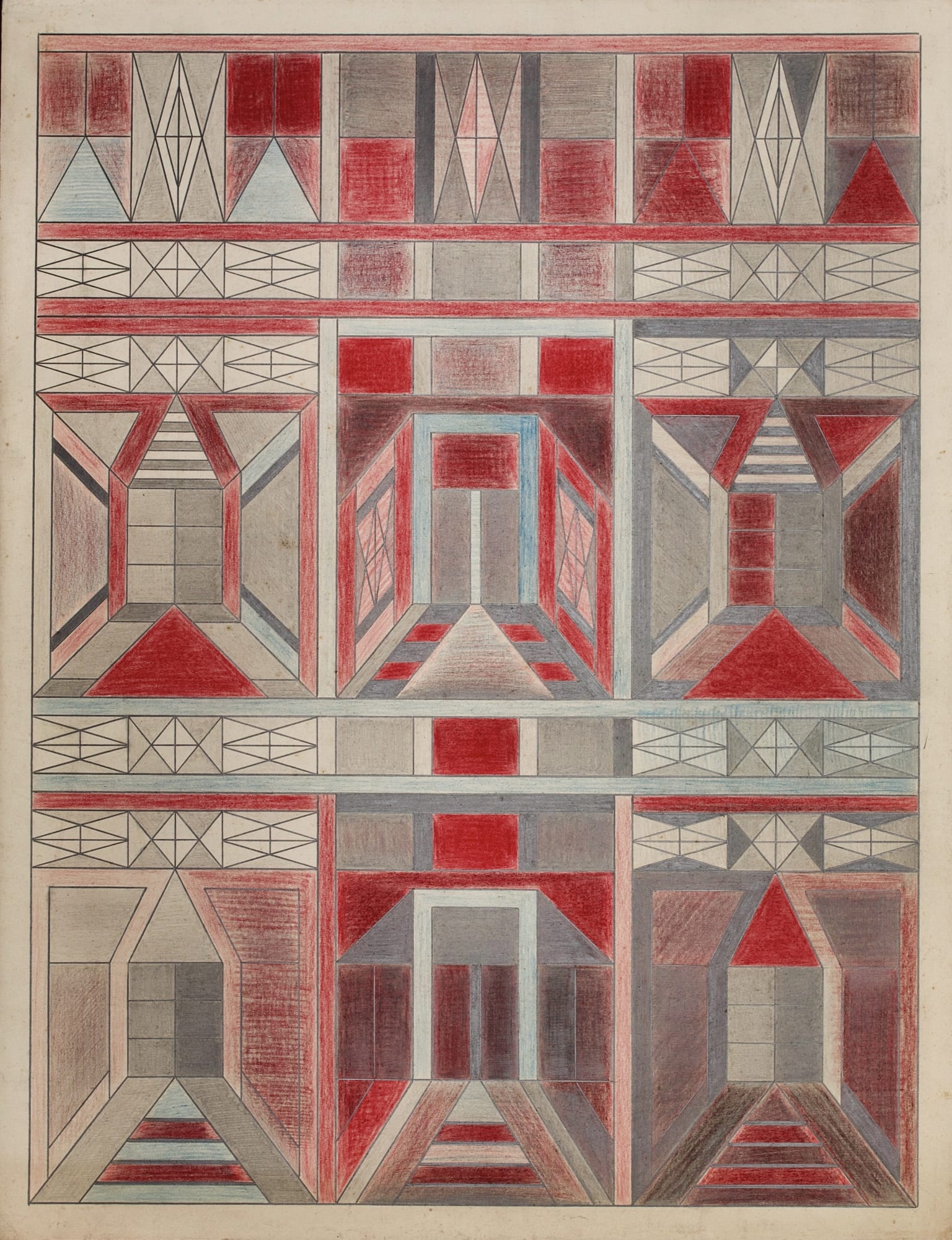 Untitled, ca. 1930 - 55 Colored pencil and graphite on paper 25.5 x 19.6 in. (DG 45)