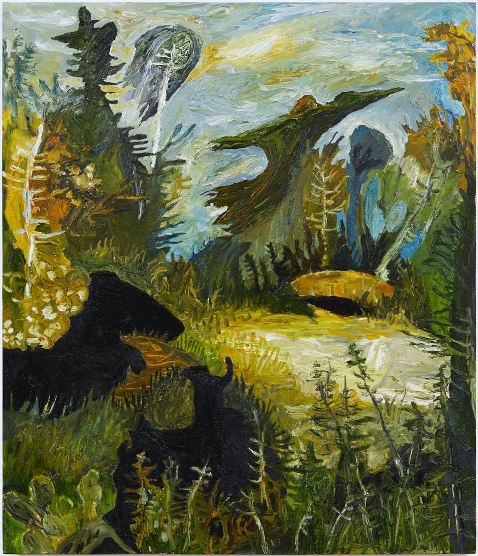 Where gods are born and gods lay down to die, 2020 Oil on wood panel 28 x 24 in. 71 x 70 cm. (ML 7)