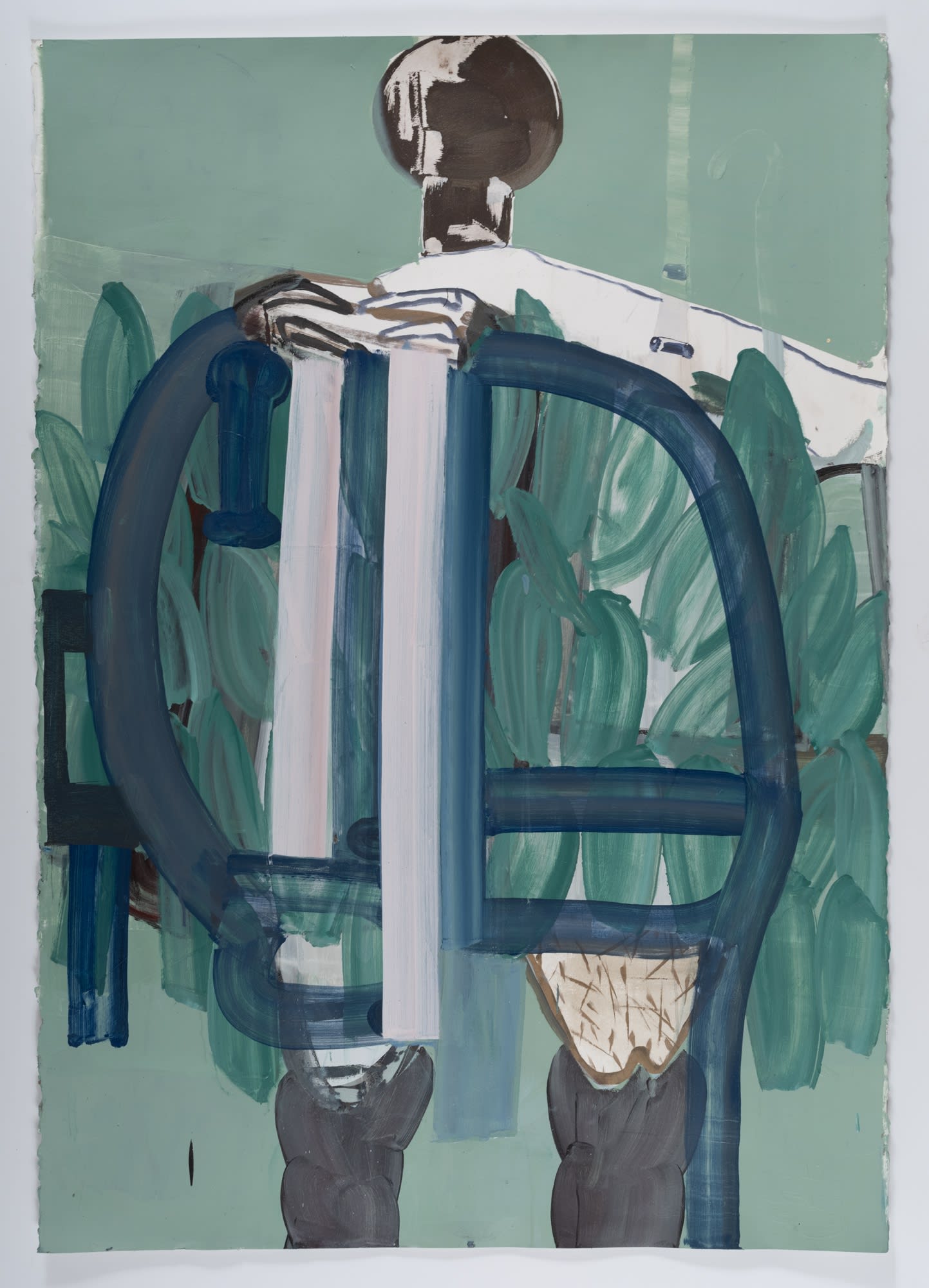 Torso with Green, 2023 signed, dated, titled acrylic, ink, silkscreen on paper 151.1 x 106 cm. 59 1/2 x 41 3/4 in.