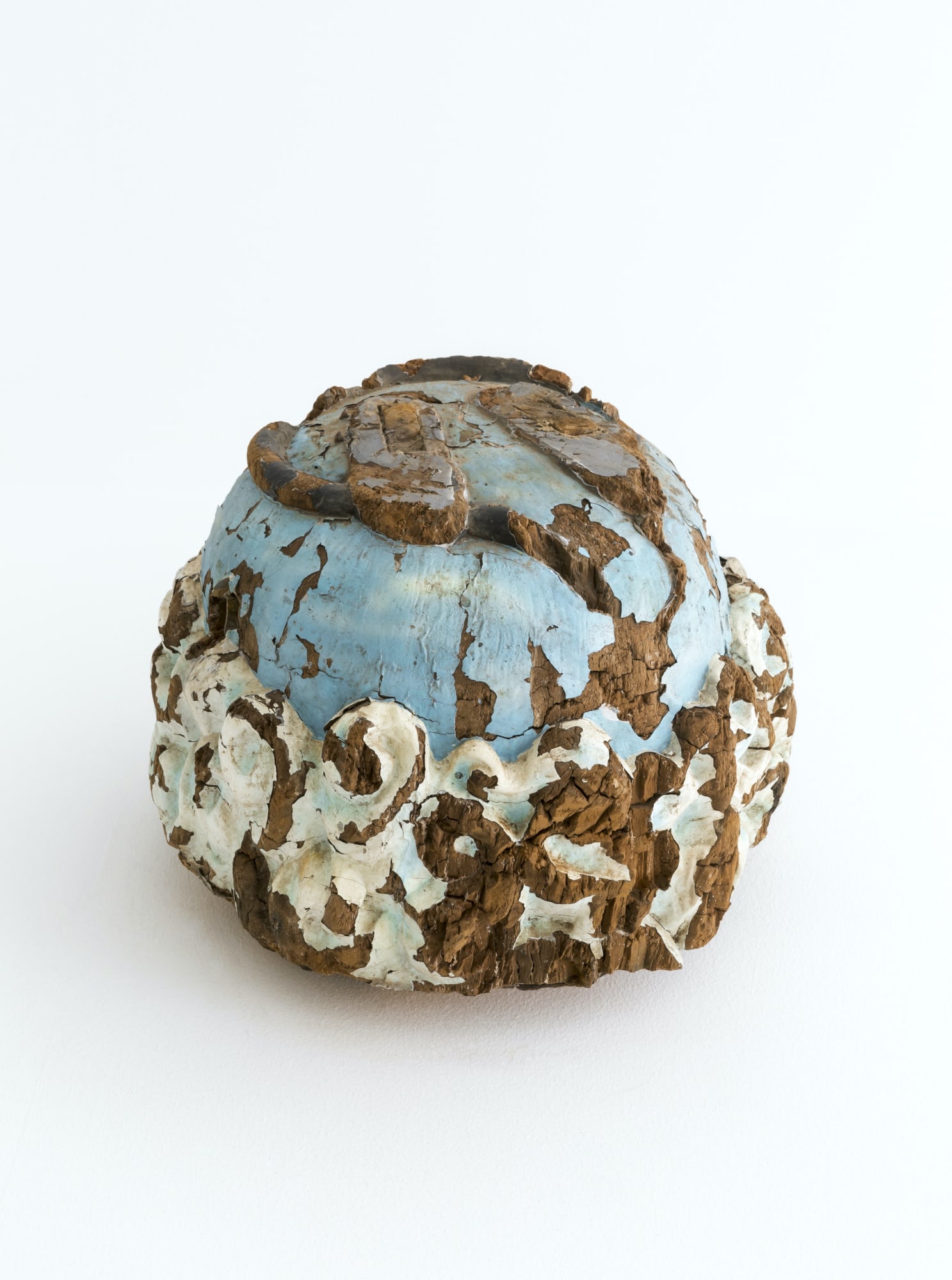 Globe, 2018, Gmelina wood, paint, 33.4 x 43 x 42.3 cm