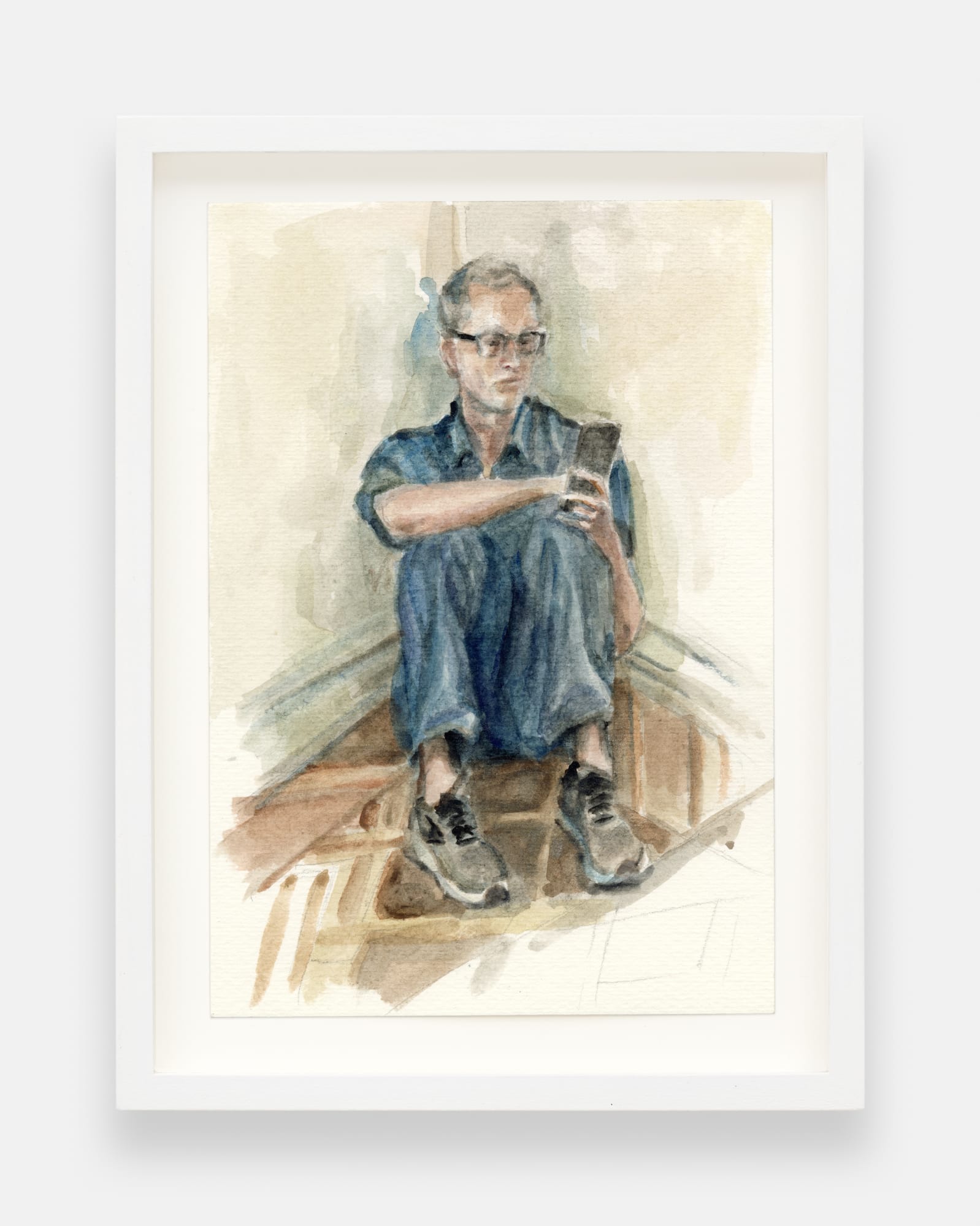 Gillian Wearing Michael, Napoli, 2024 signed, dated verso watercolour on paper 18 x 13 cm. 7 x 5 in.