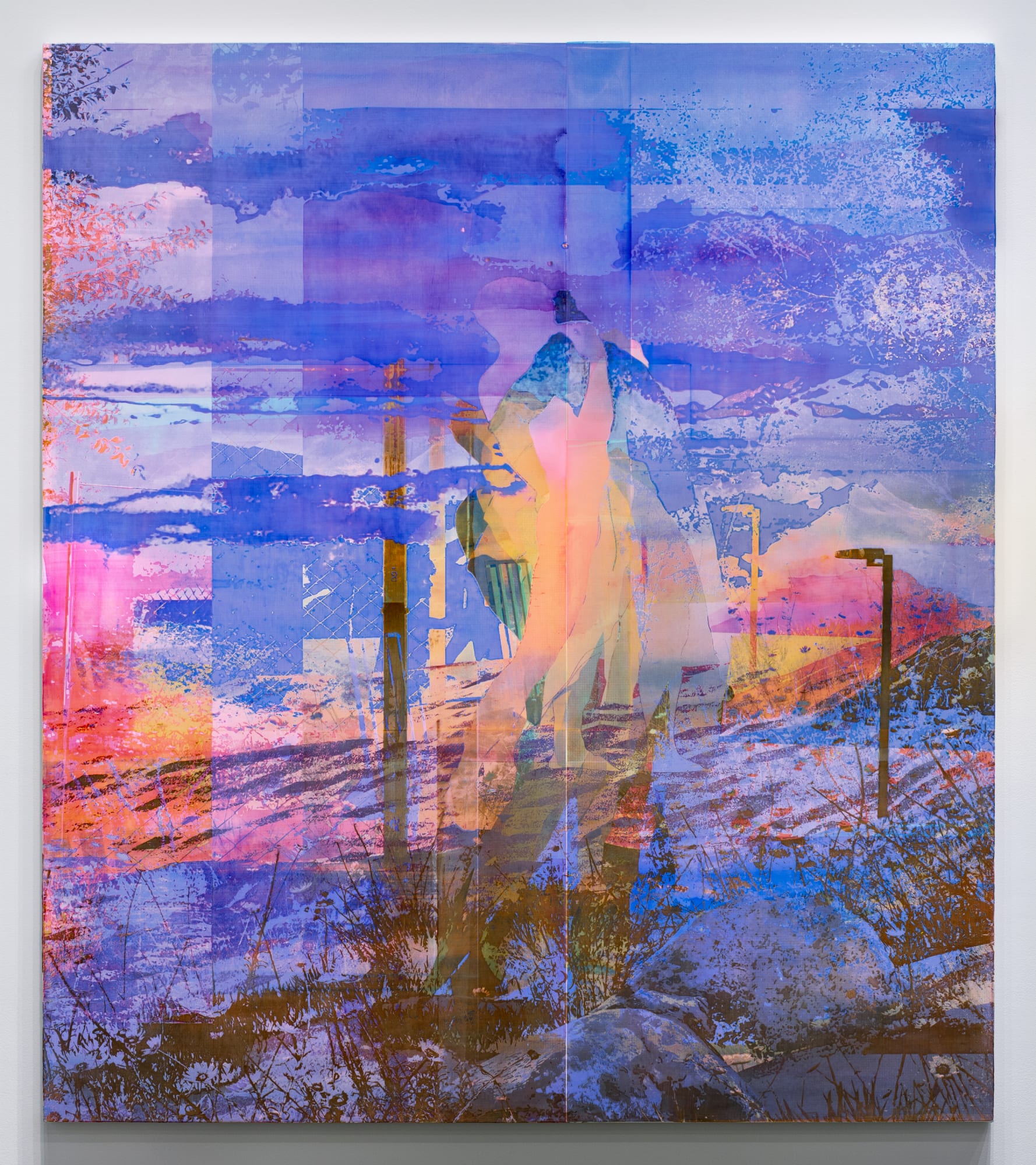 Zoe Walsh Shimmer across thresholds, 2025 Acrylic on Canvas-Wrapped Panel 68" x 60" x 1 3/8" (173 x 152 x 3.5 cm) High-Resolution Image