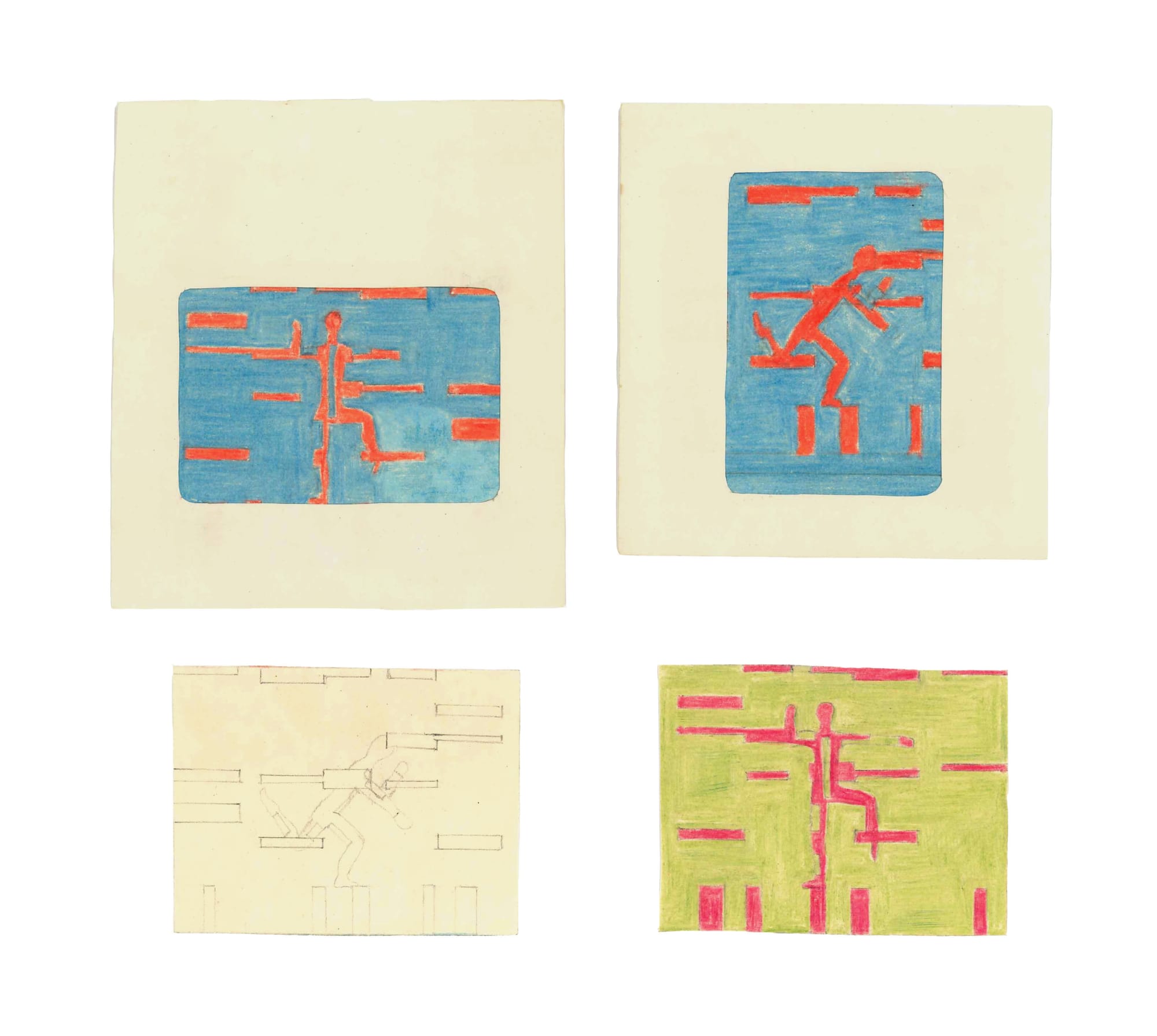 "0°‹—›45° version I Scene and costume sketches", 1974