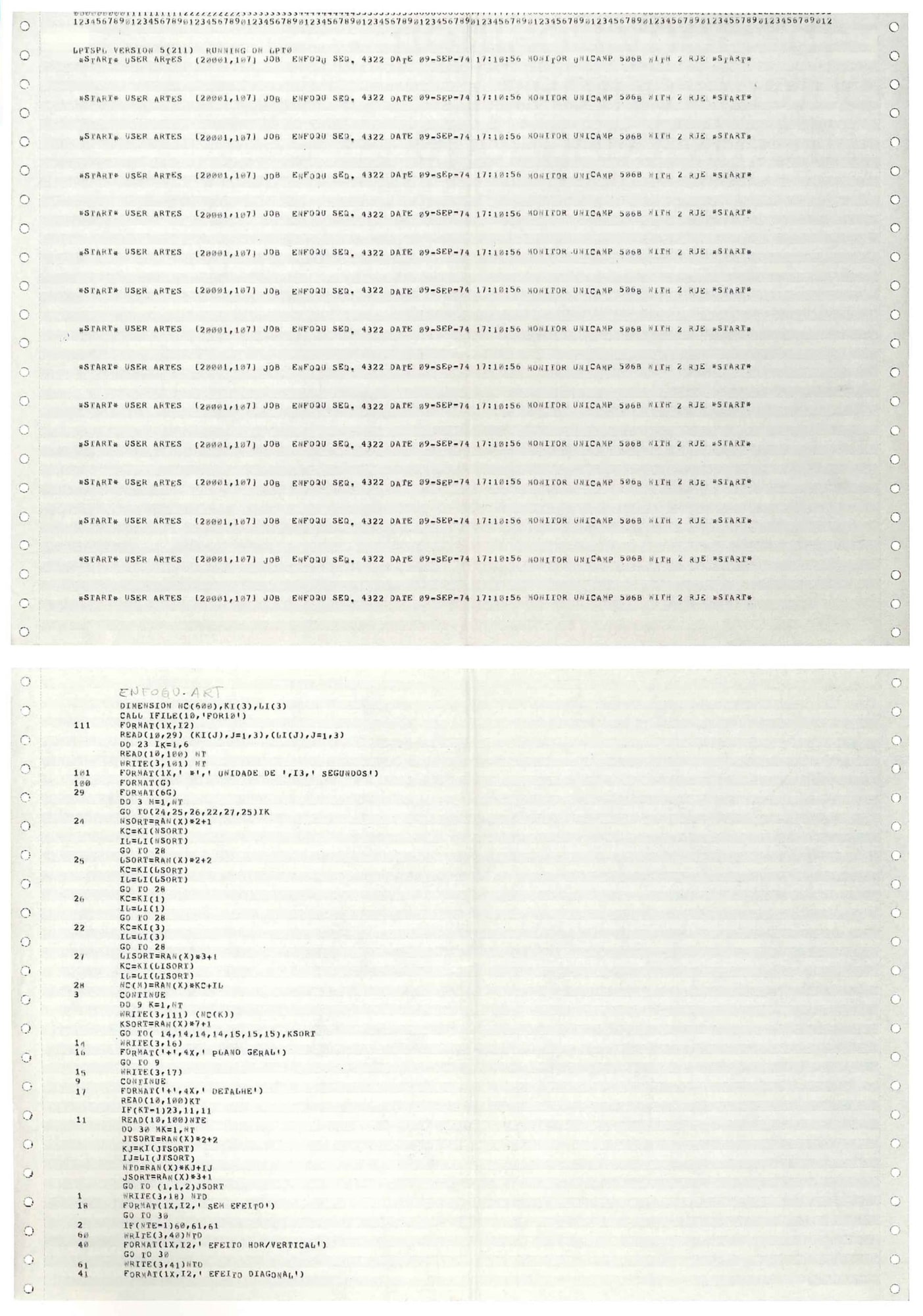 “0°‹—›45° Body Position - Computer Program on Fortran IV Language”, 1974