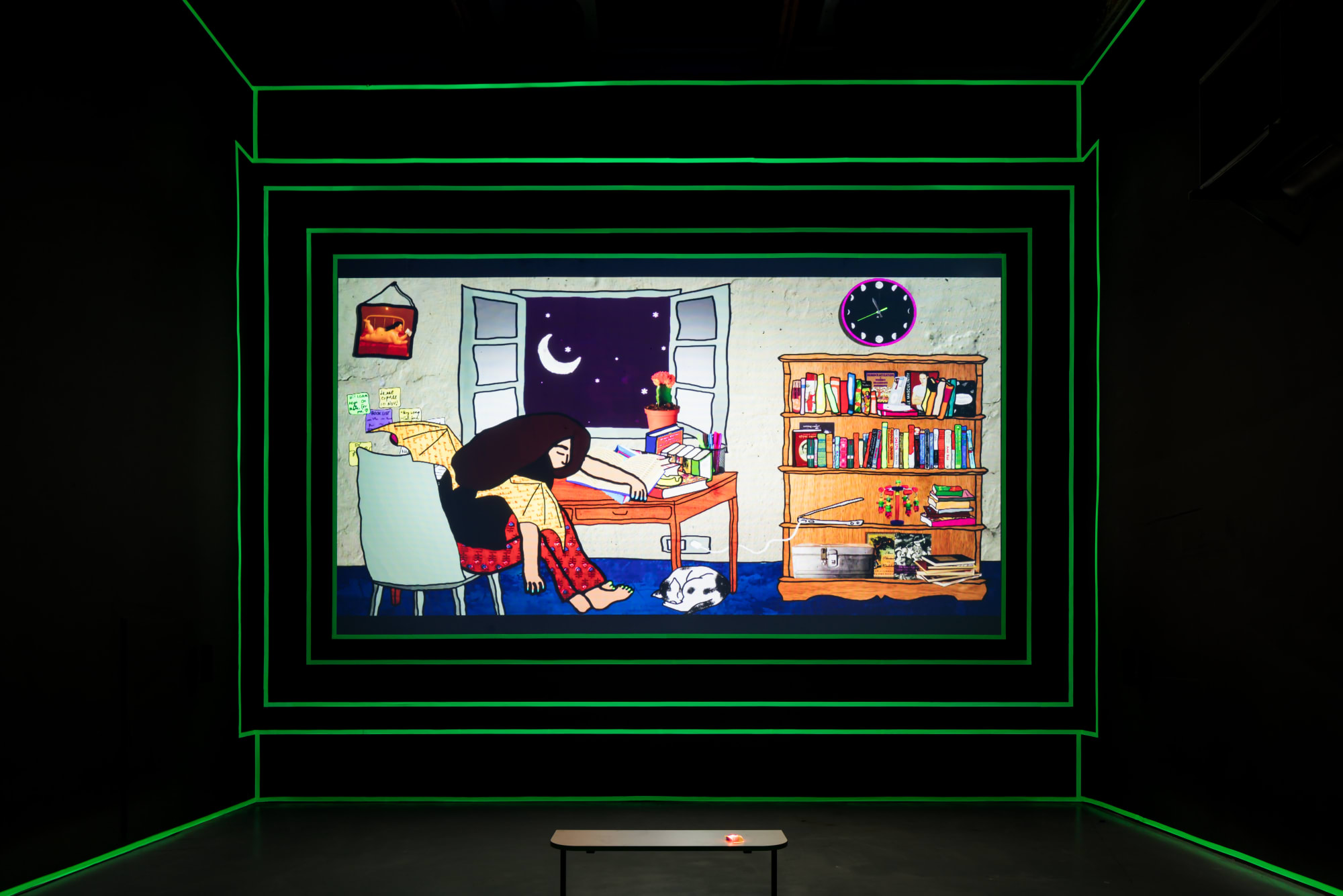 Afrah Shafiq, Sultana’s Reality. Install view from Meet Factory, curated by Eva Riebová, Gallery Kostka, Prague, 2020