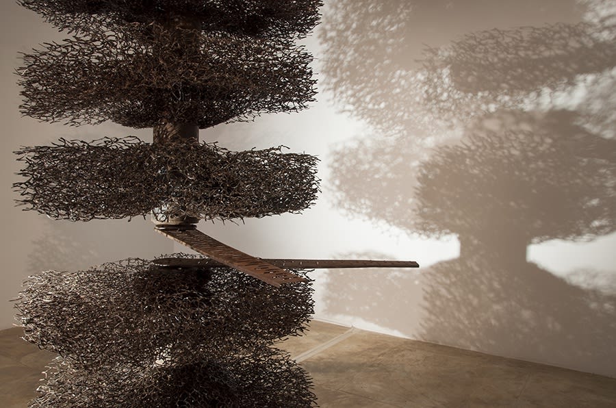 Sakshi Gupta | No Title (From the Series 'Become The Wind'), 2012 - 2013 | Metal scrap, motor, 364 x 126 cm