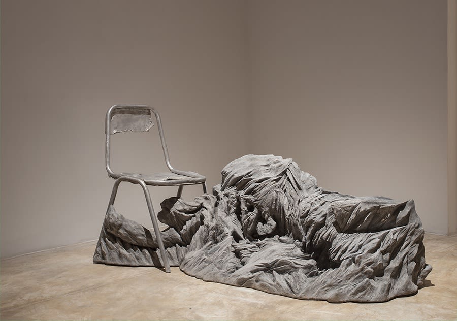 Sakshi Gupta | No Title (From the Series 'Become The Wind'), 2012 - 2013 | Aluminum, cast concrete, 150 x 77 x 68 cm