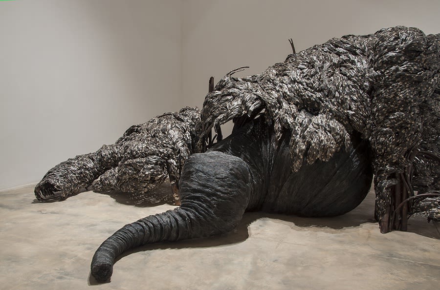 Sakshi Gupta | No Title (From the Series 'Become The Wind'), 2012 - 2013 | Metal scrap, mesh, 328 x 262 x 133 cm | Detail