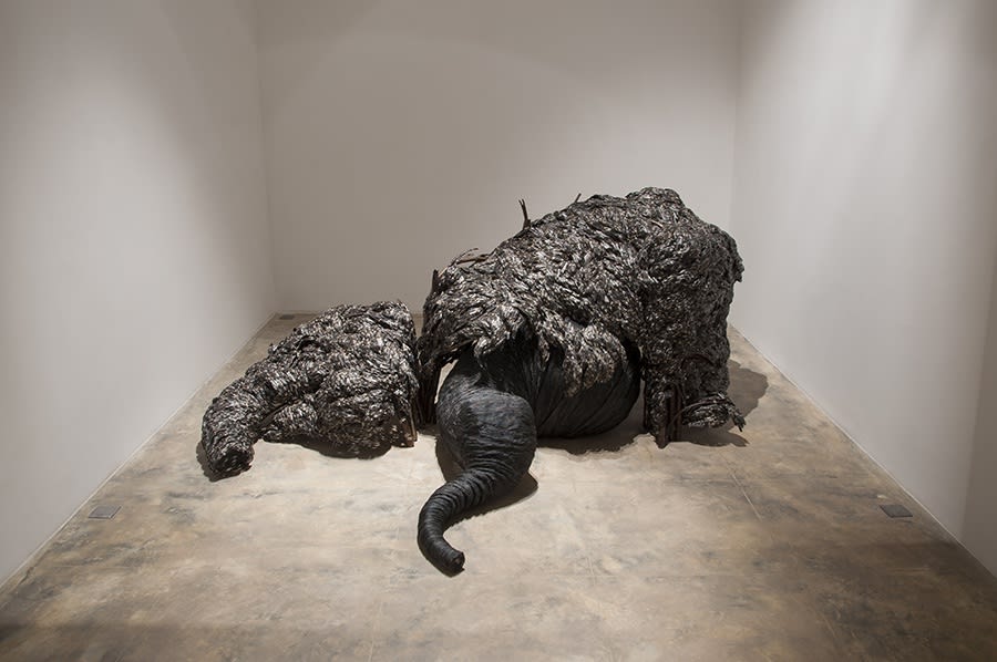 Sakshi Gupta | No Title (From the Series 'Become The Wind'), 2012 - 2013 | Metal scrap, mesh, 328 x 262 x 133 cm