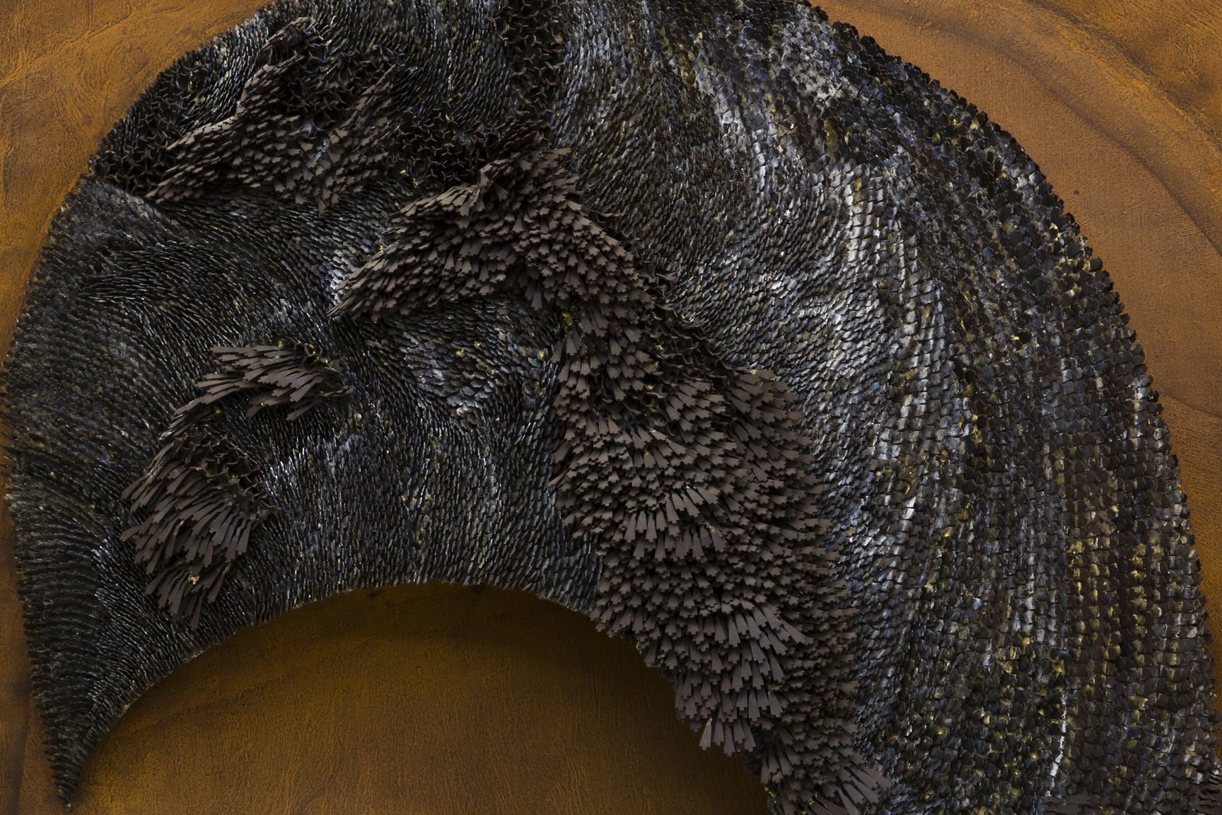 Sakshi Gupta | Breath (From the Series, 'I Marvel at Your Forgetfulness), 2017 | Metal scrap, mild steel sheet, 218.5 x 107 x 23 cm | Detail