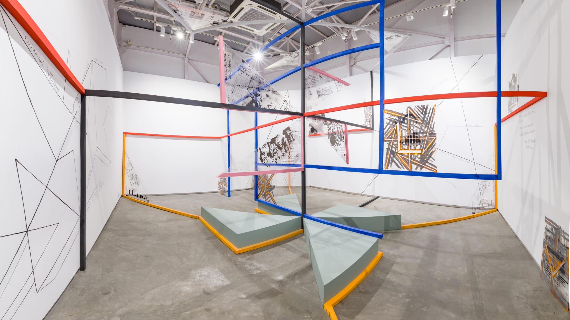 Sanchayan Ghosh | A Site for the Pedagogy of Resistance | Install view | Drawn from Practice II | Experimenter – Ballygunge Place, Kolkata | April 14 – June 30, 2022