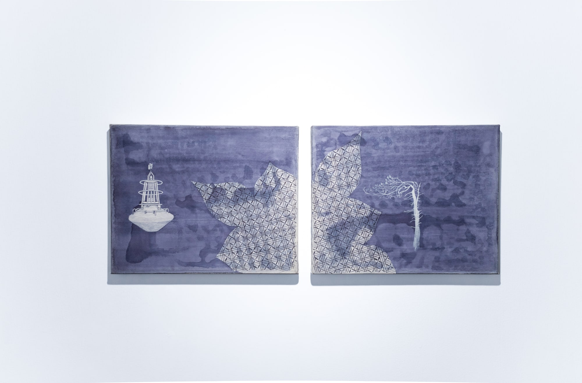 PRANEET SOI Den Helder Landscape, 2016 Acrylic on canvas, Diptych 9 3/8 x 11 3/4 in 23.9 x 30 cm (PS010)