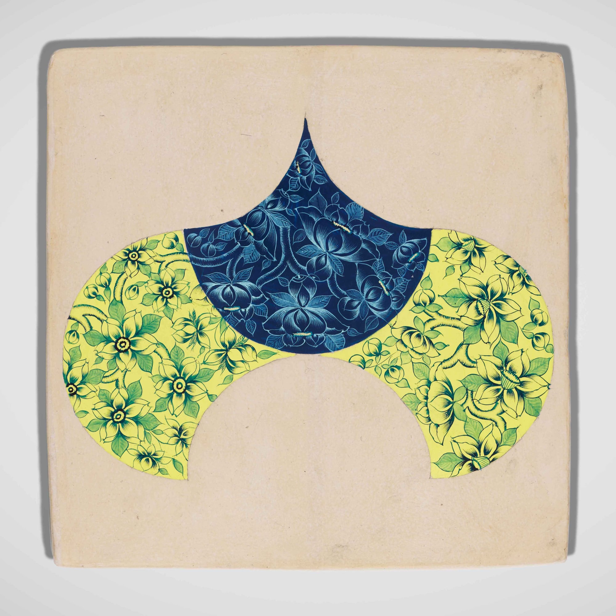 PRANEET SOI Spring (Avian Window), 2025 Handmade papier-mache tiles, river clay, tissue, saresh, acrylic paint and UV matt varnish 10 x 10 in 25.4 x 25.4 cm (PS105)