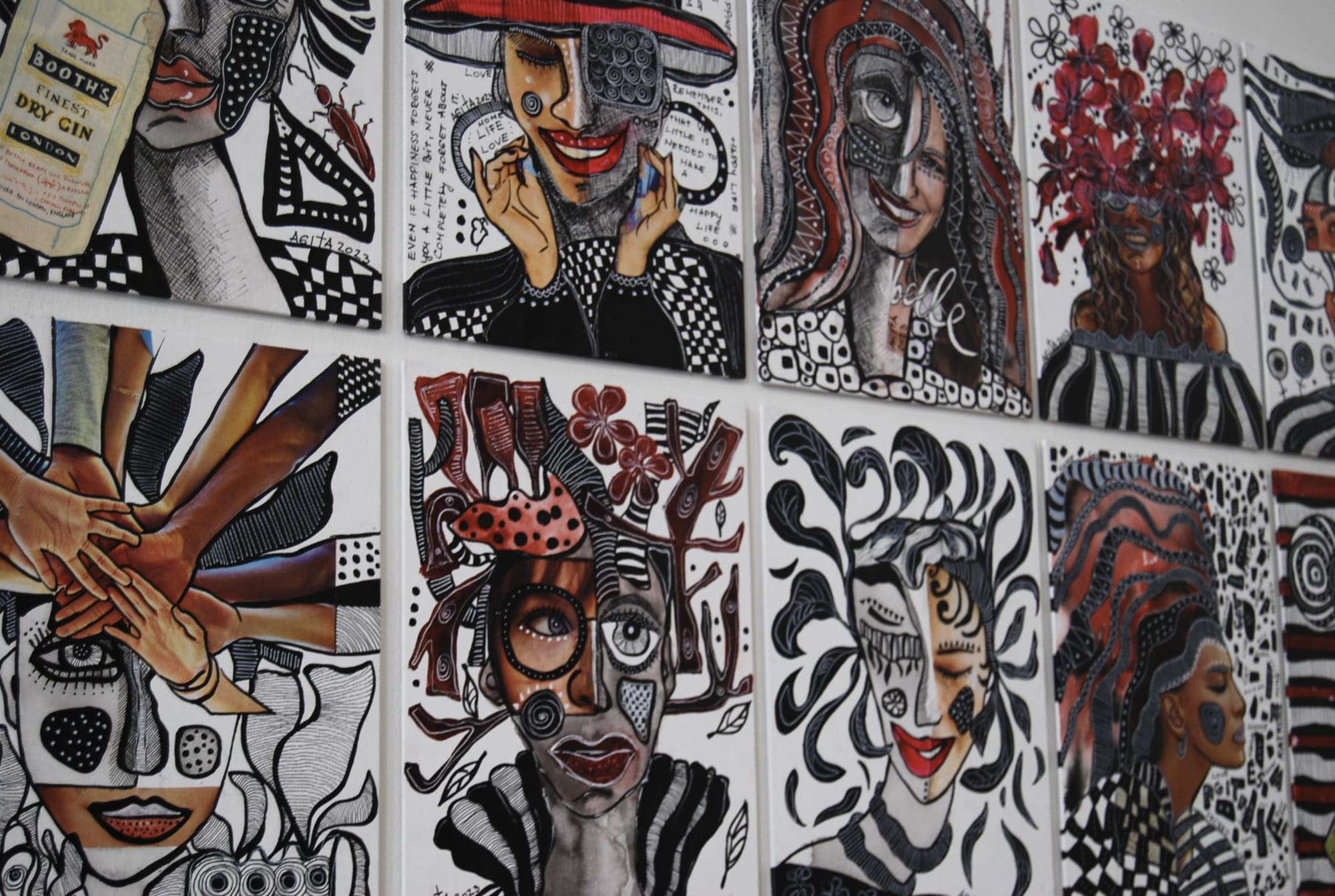 Agita Makevica, collage and ink, 2023