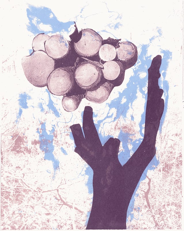 Lesley Logue, Tree Cloud, lithograph, 2017