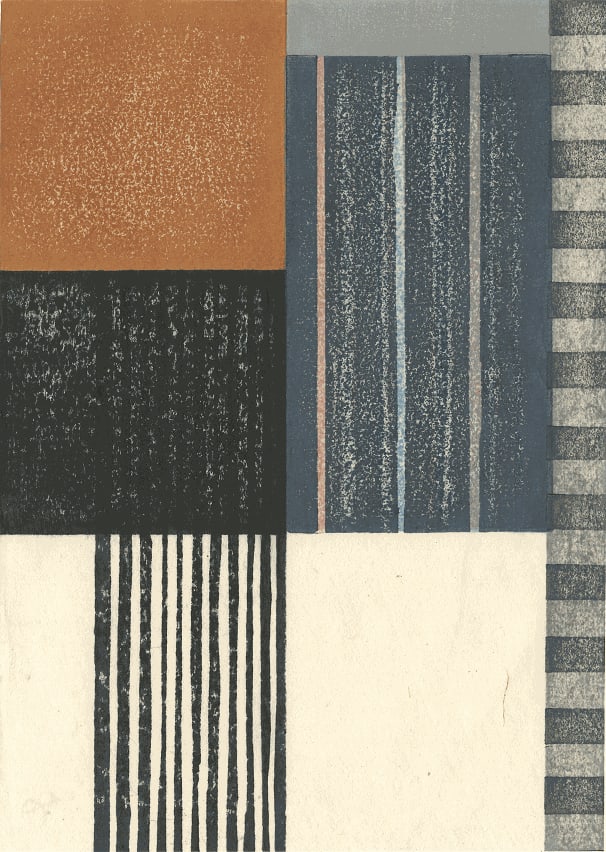 Paul Furneaux, Blue Rain, mokuhanga, 2017