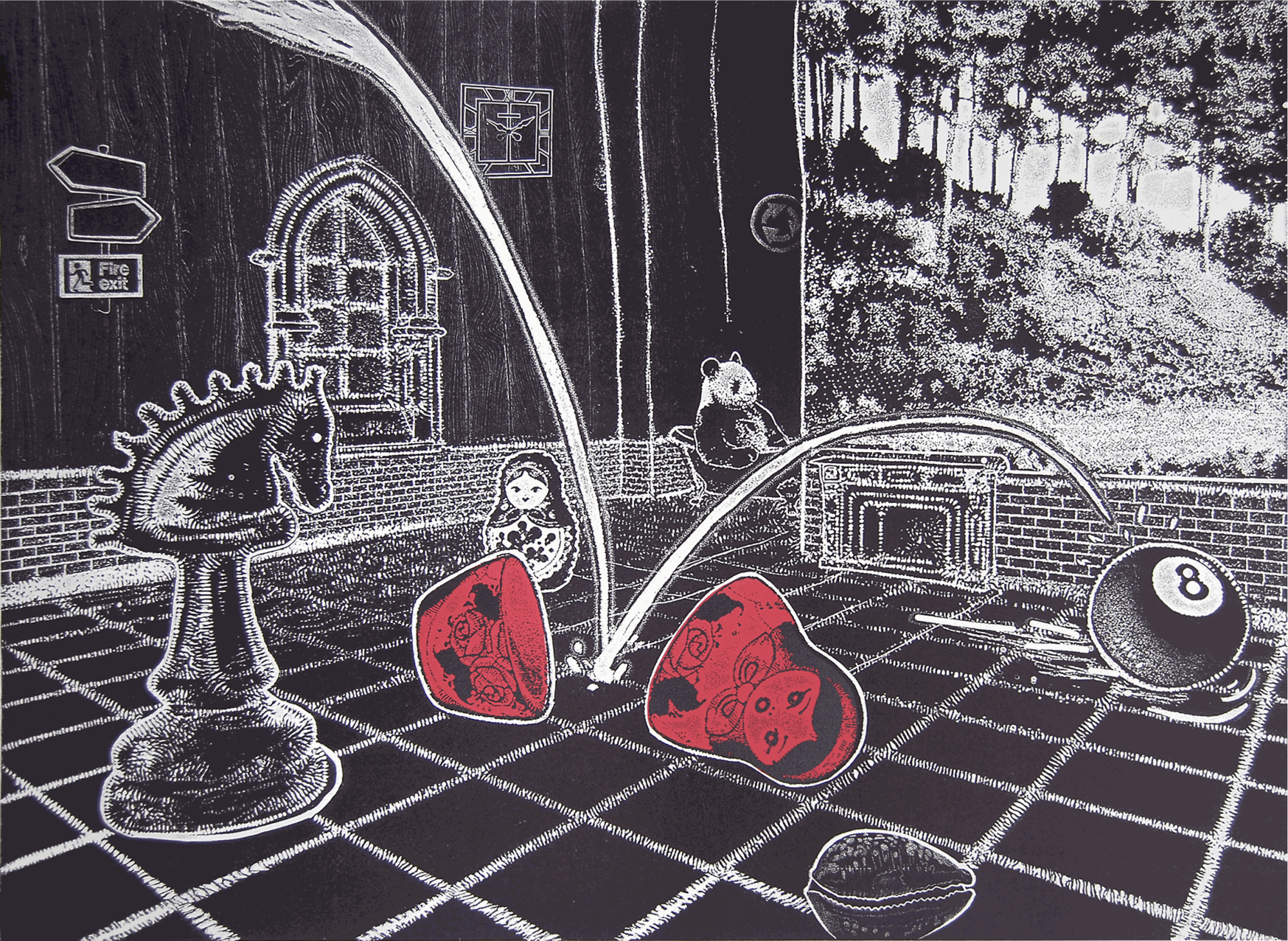 Twenty Twenty Four, linocut and screenprint, 2024