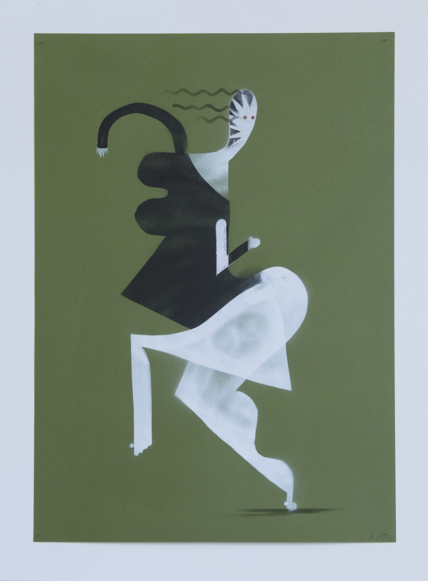 Figure in Leotard, 2023, Spray Paint on Paper