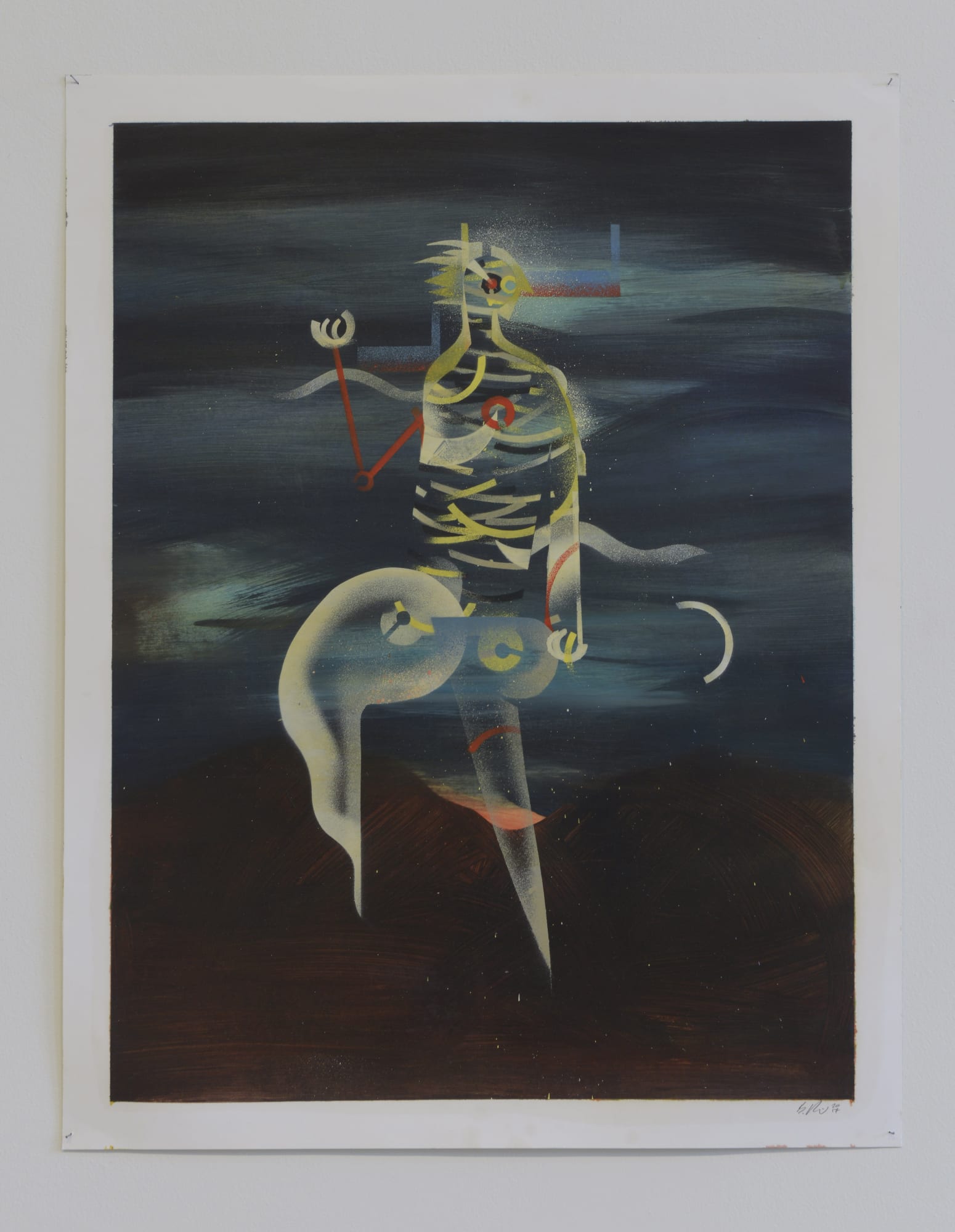 Skeleton 2, 2017, Oil Paint on Paper
