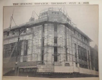 Bottom left: Building of the new library on Dundee Street ‘going rapidly’, ​ The Evening Dispatch, ​ 6 July 1939​